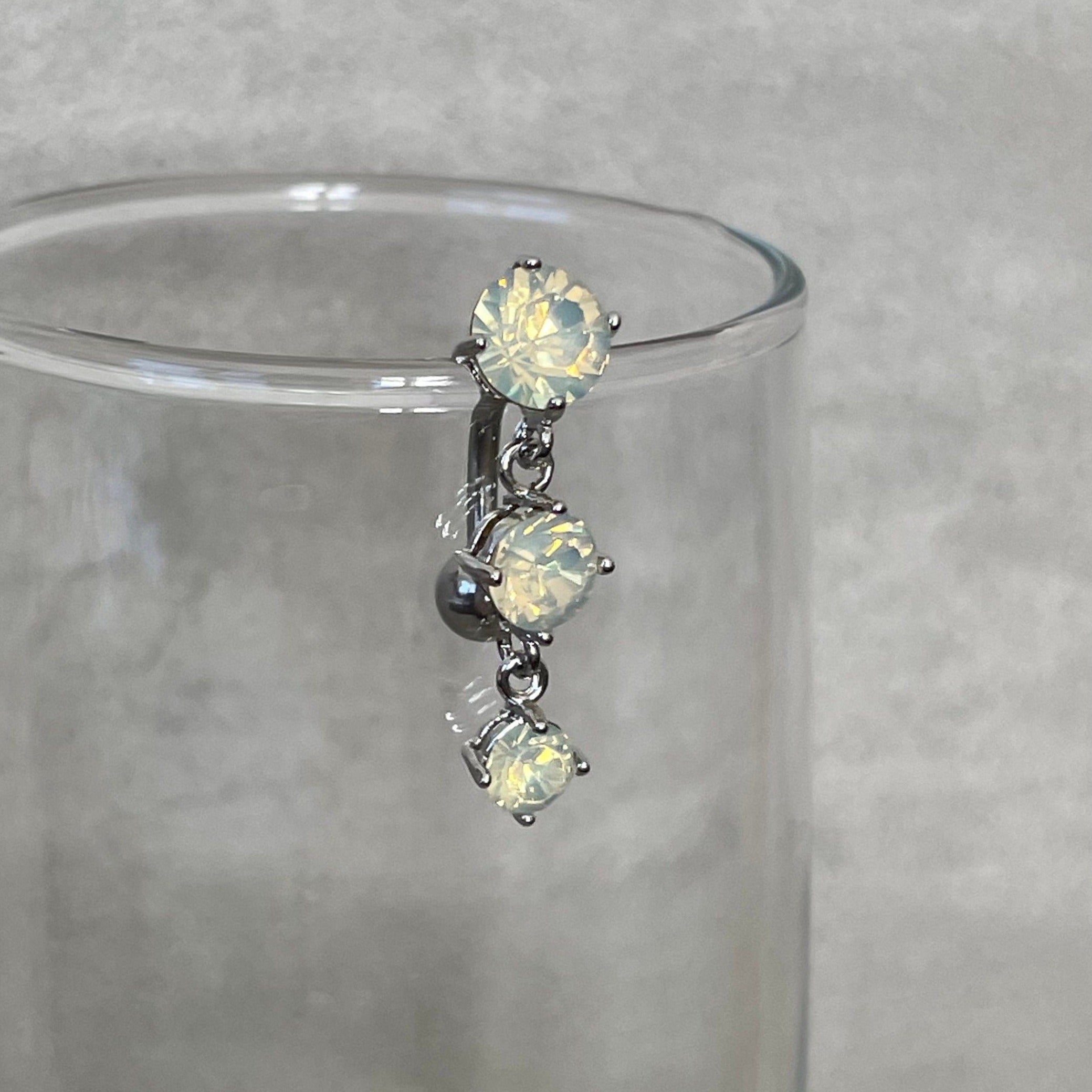 Ethereal Aura Drop Belly Button Ring-Belly Button Rings-Elara Body Jewelry