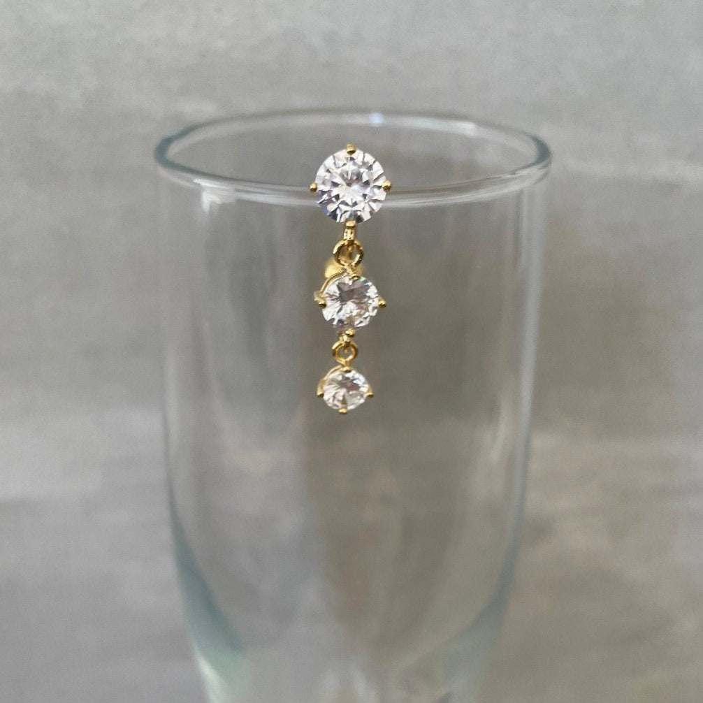 Ethereal Drop Belly Button Ring-Belly Button Rings-Gold-Elara Body Jewelry