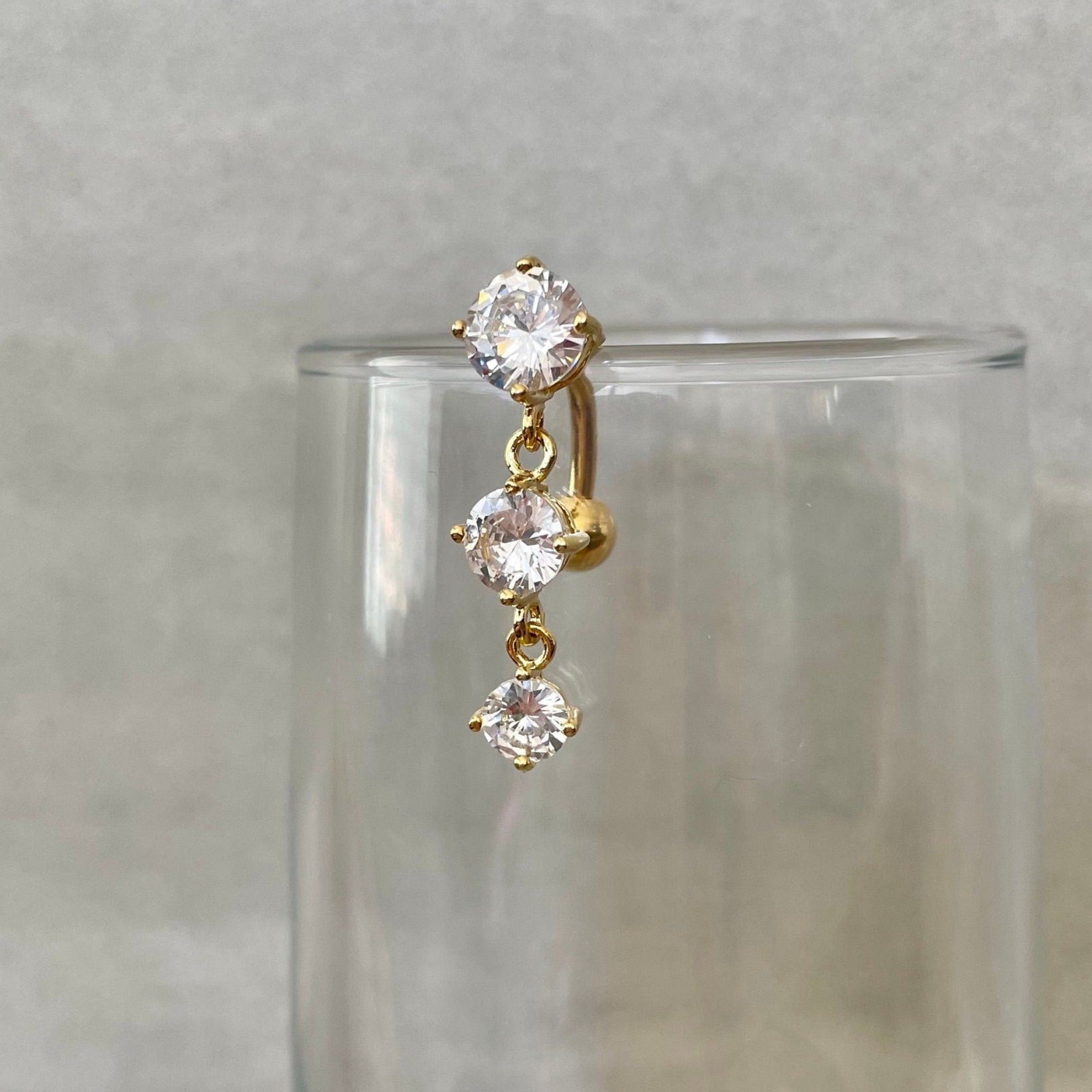 Ethereal Drop Belly Button Ring-Belly Button Rings-Elara Body Jewelry