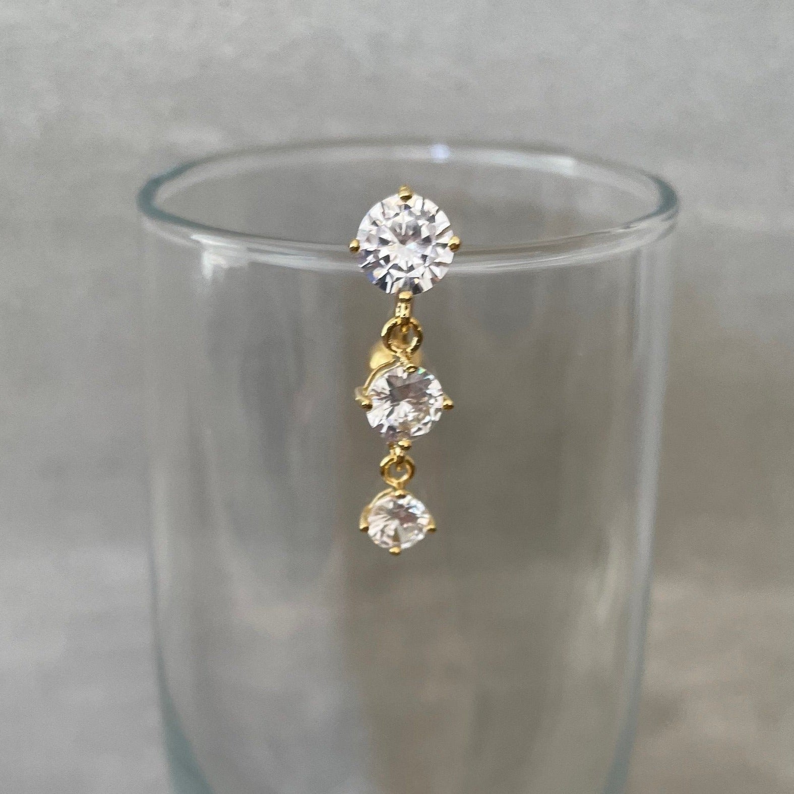 Ethereal Drop Belly Button Ring-Belly Button Rings-Gold-Elara Body Jewelry