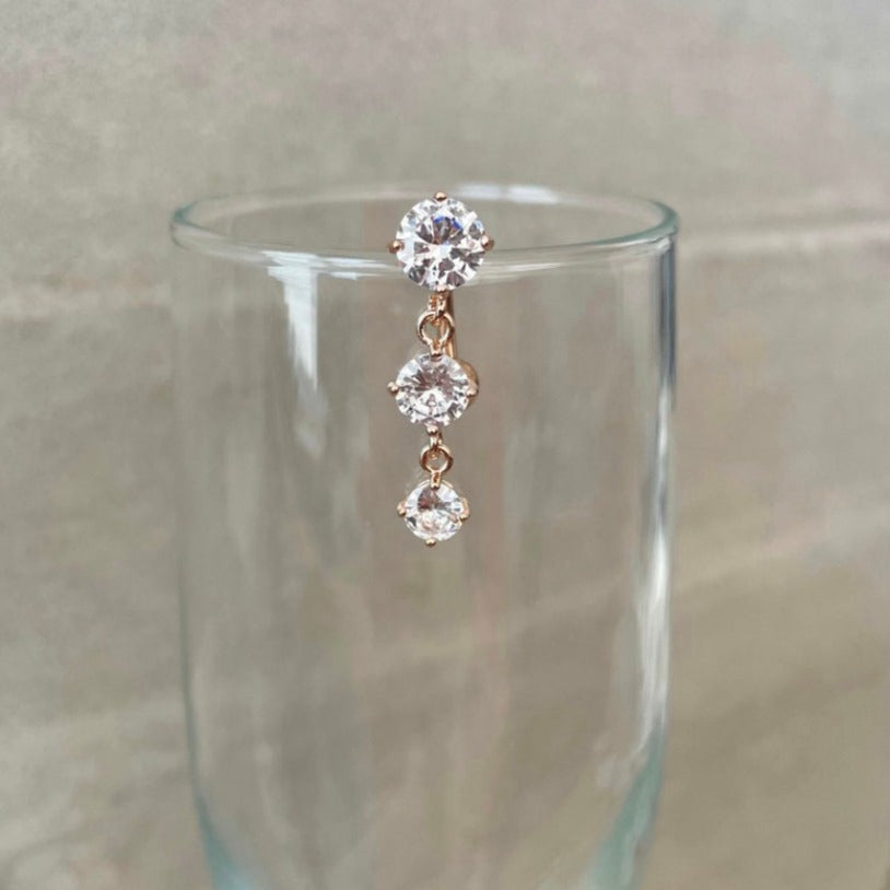 Ethereal Drop Belly Button Ring-Belly Button Rings-Rose gold-Elara Body Jewelry