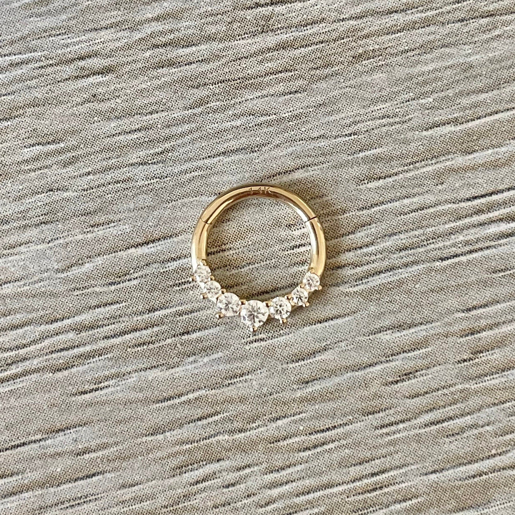 Euphora Celeste Daith Earring-Daith Earring-8mm Diameter-Yellow Gold-Elara Body Jewelry