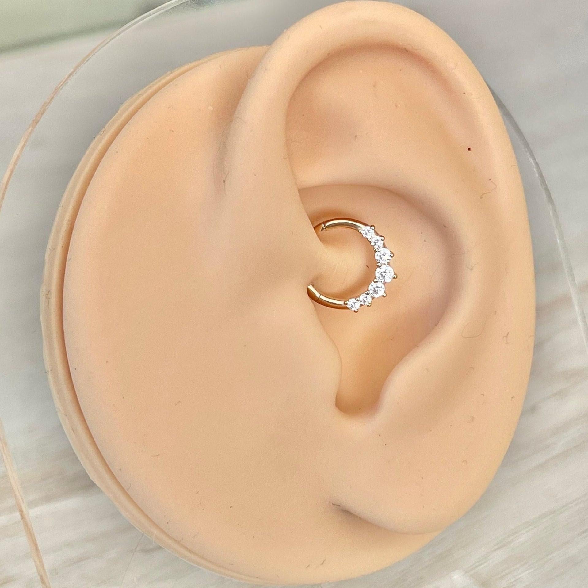 Euphora Celeste Daith Earring-Daith Earring-8mm Diameter-Yellow Gold-Elara Body Jewelry
