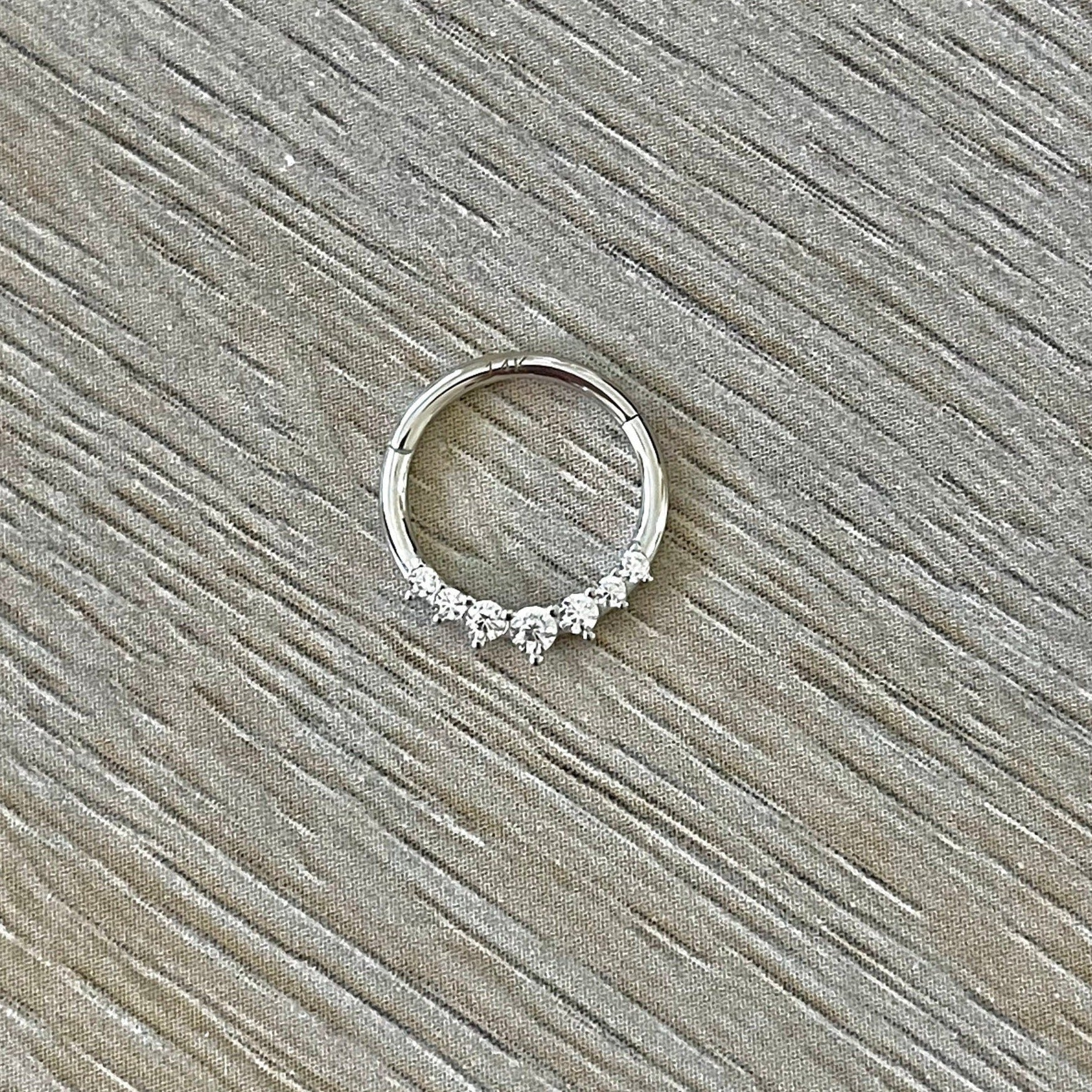 Euphora Celeste Septum Ring-Septum Ring-8mm Diameter-White Gold-Elara Body Jewelry