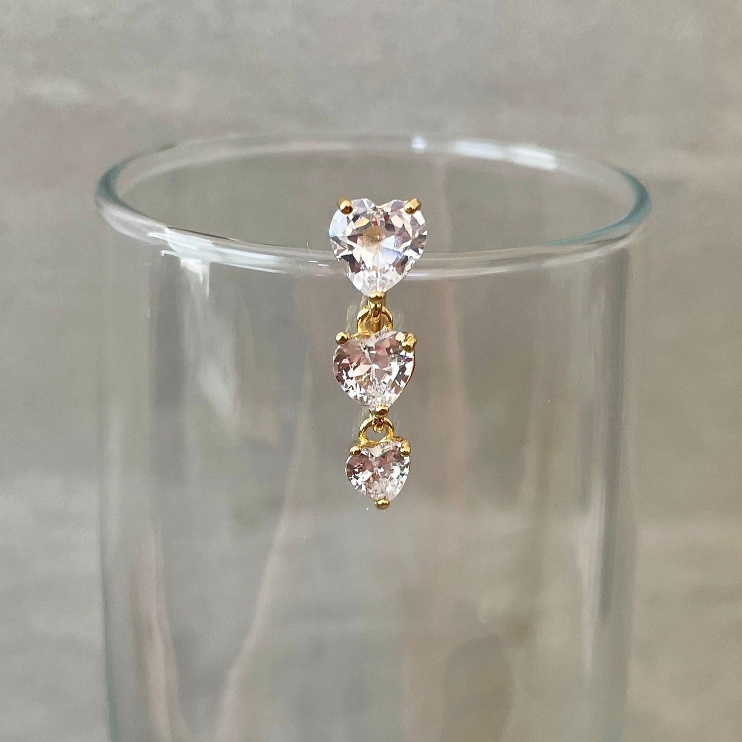 Evolette Hearts Belly Button Ring-Belly Button Rings-Elara Body Jewelry