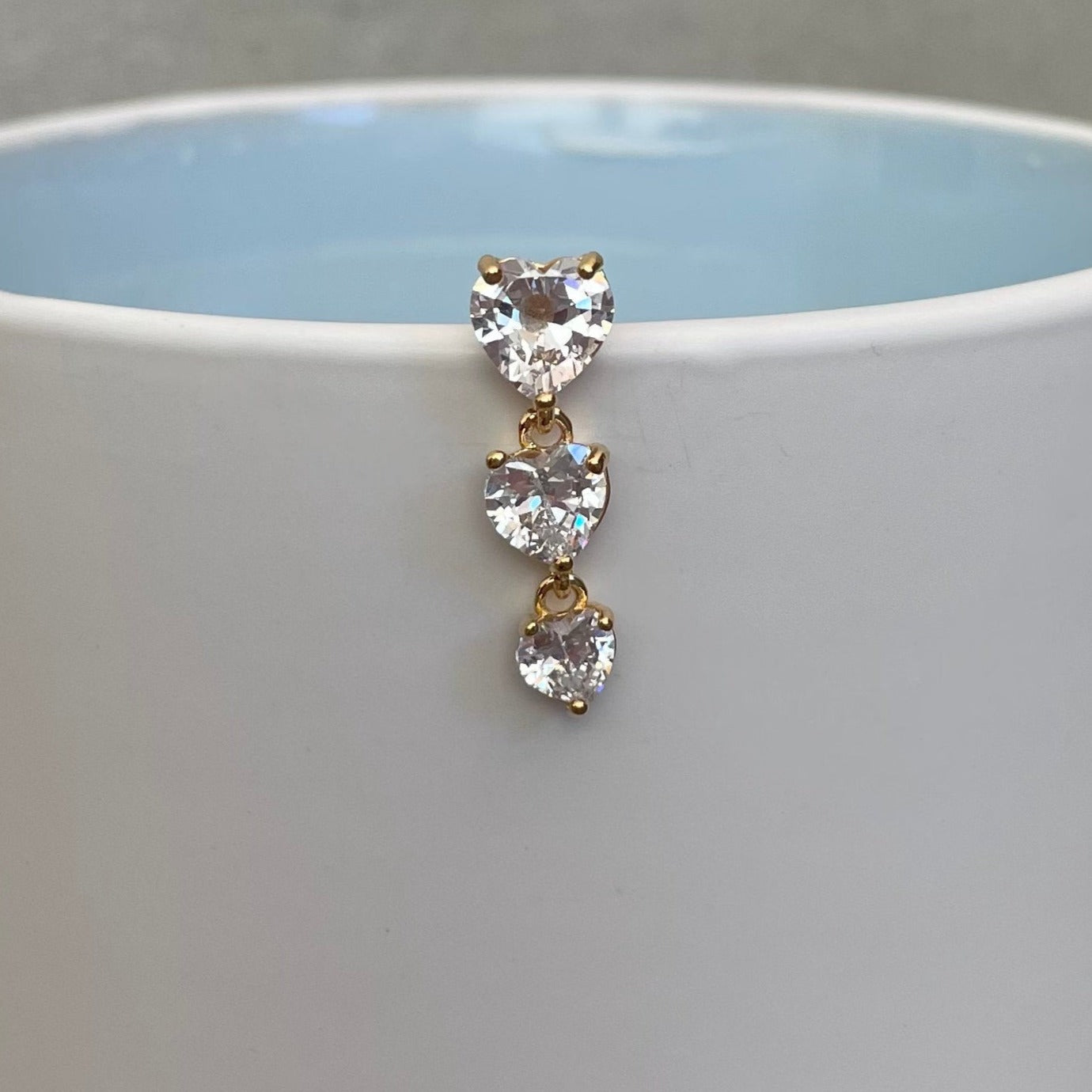 Evolette Hearts Belly Button Ring-Belly Button Rings-Elara Body Jewelry