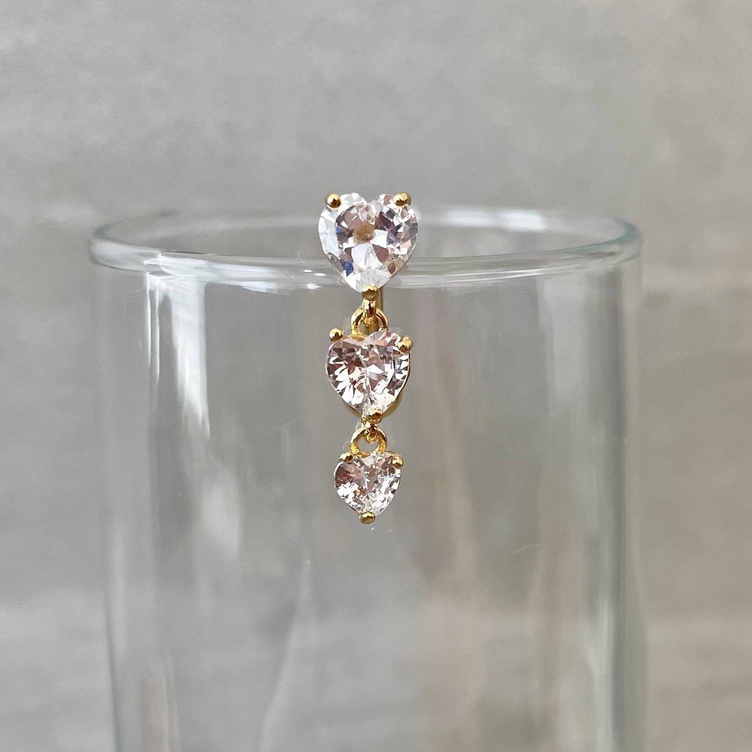 Evolette Hearts Belly Button Ring-Belly Button Rings-Elara Body Jewelry