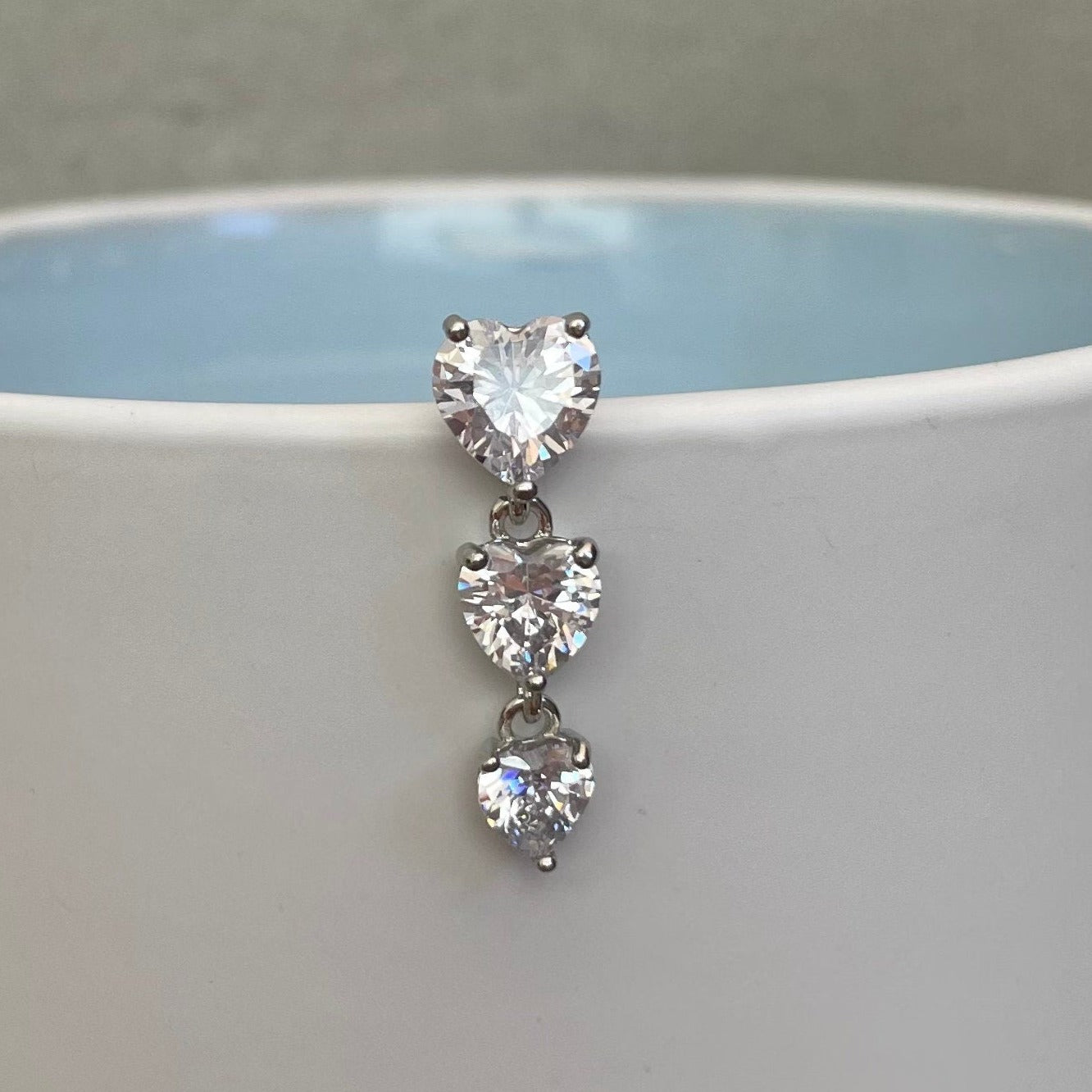 Evolette Hearts Belly Button Ring-Belly Button Rings-Elara Body Jewelry