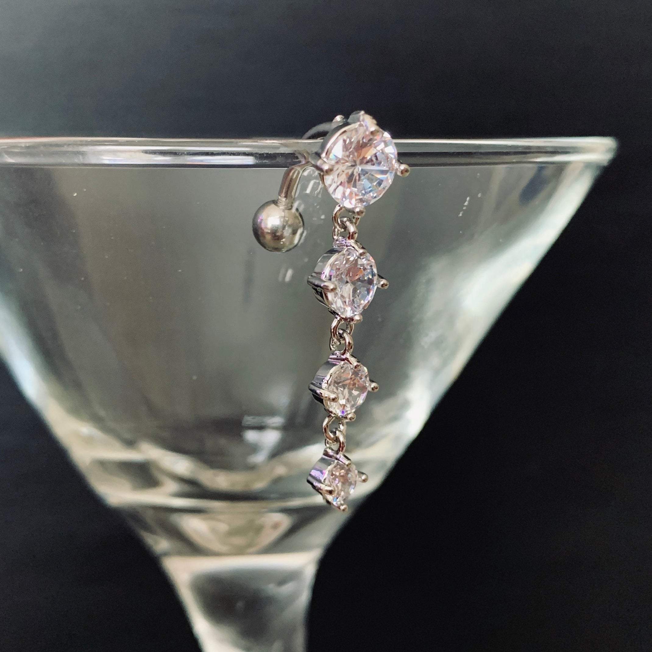 Fioren Crystal Belly Button Ring-Belly Button Rings-Elara Body Jewelry