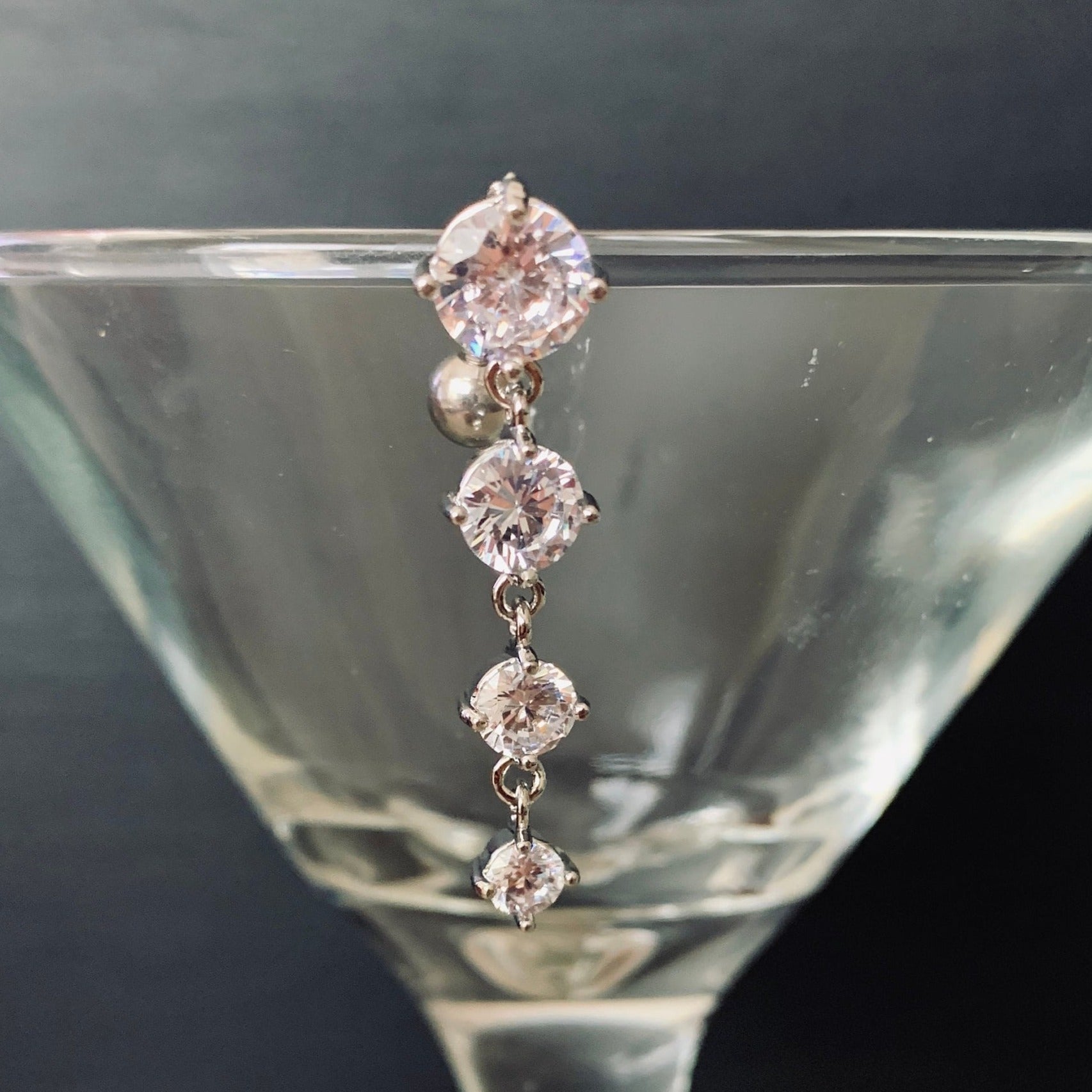 Fioren Crystal Belly Button Ring-Belly Button Rings-Elara Body Jewelry