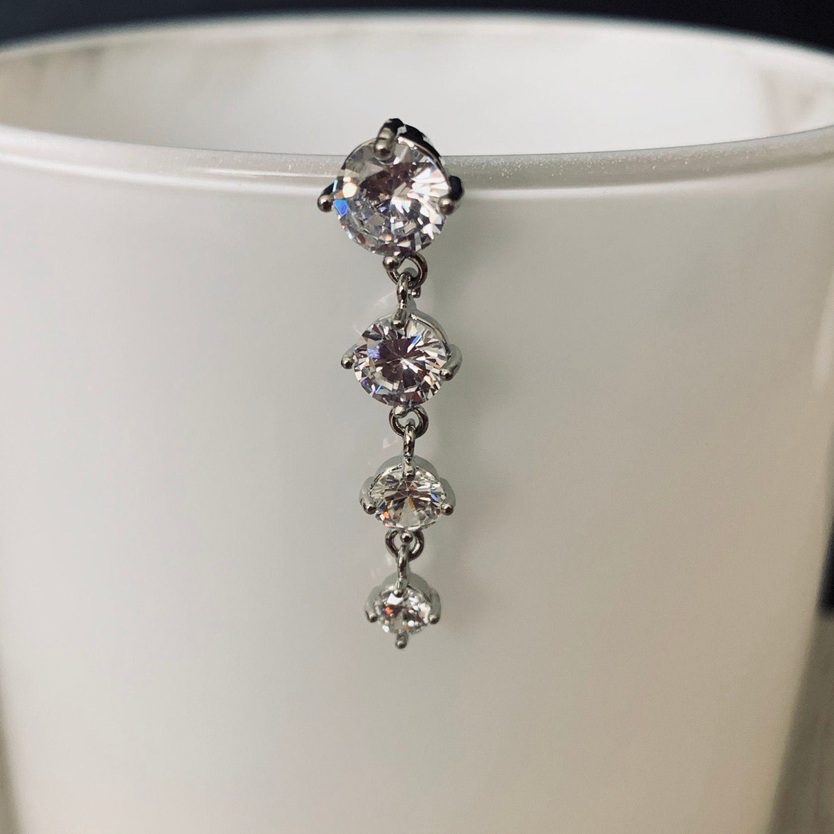 Fioren Crystal Belly Button Ring-Belly Button Rings-Elara Body Jewelry