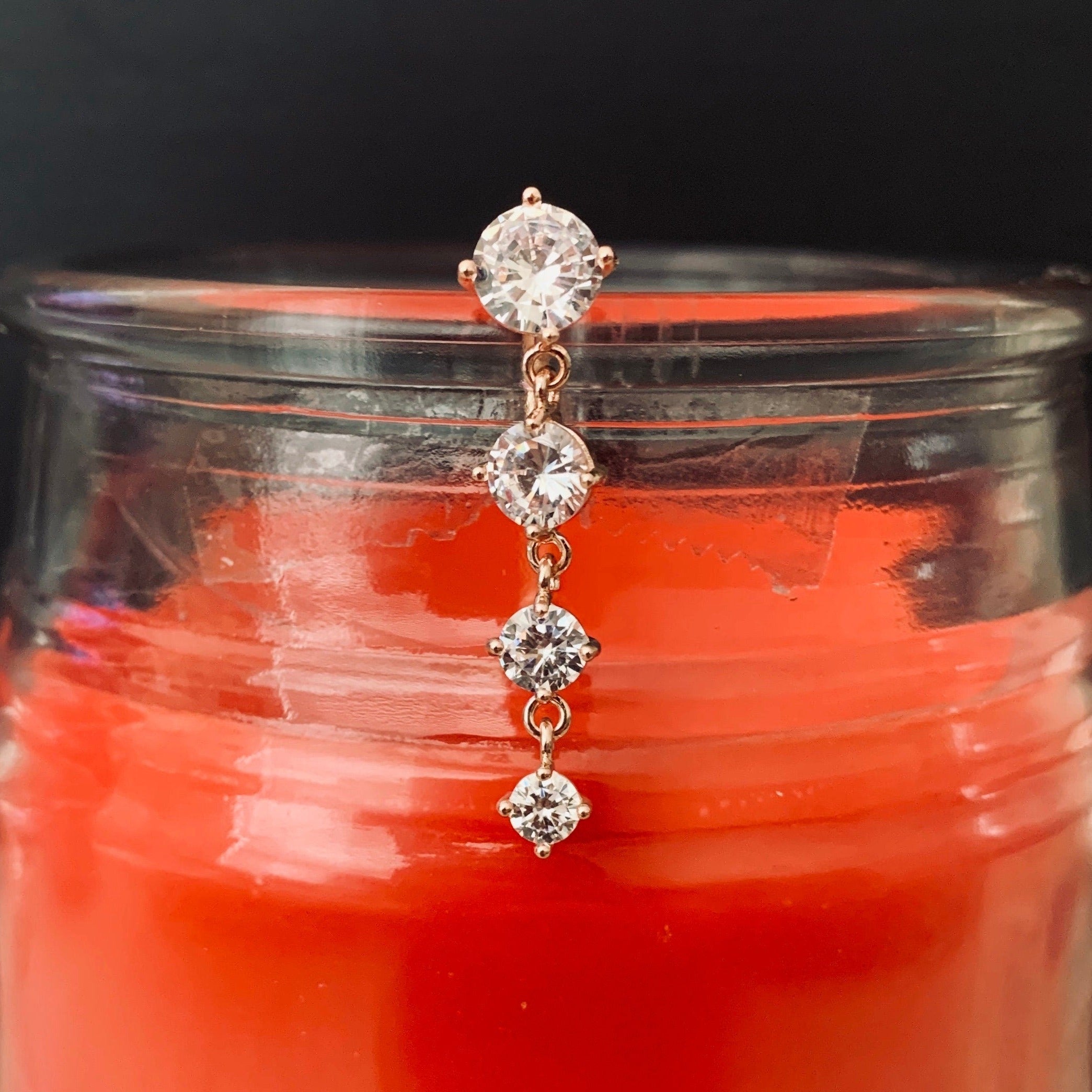 Fioren Crystal Belly Button Ring-Belly Button Rings-Elara Body Jewelry