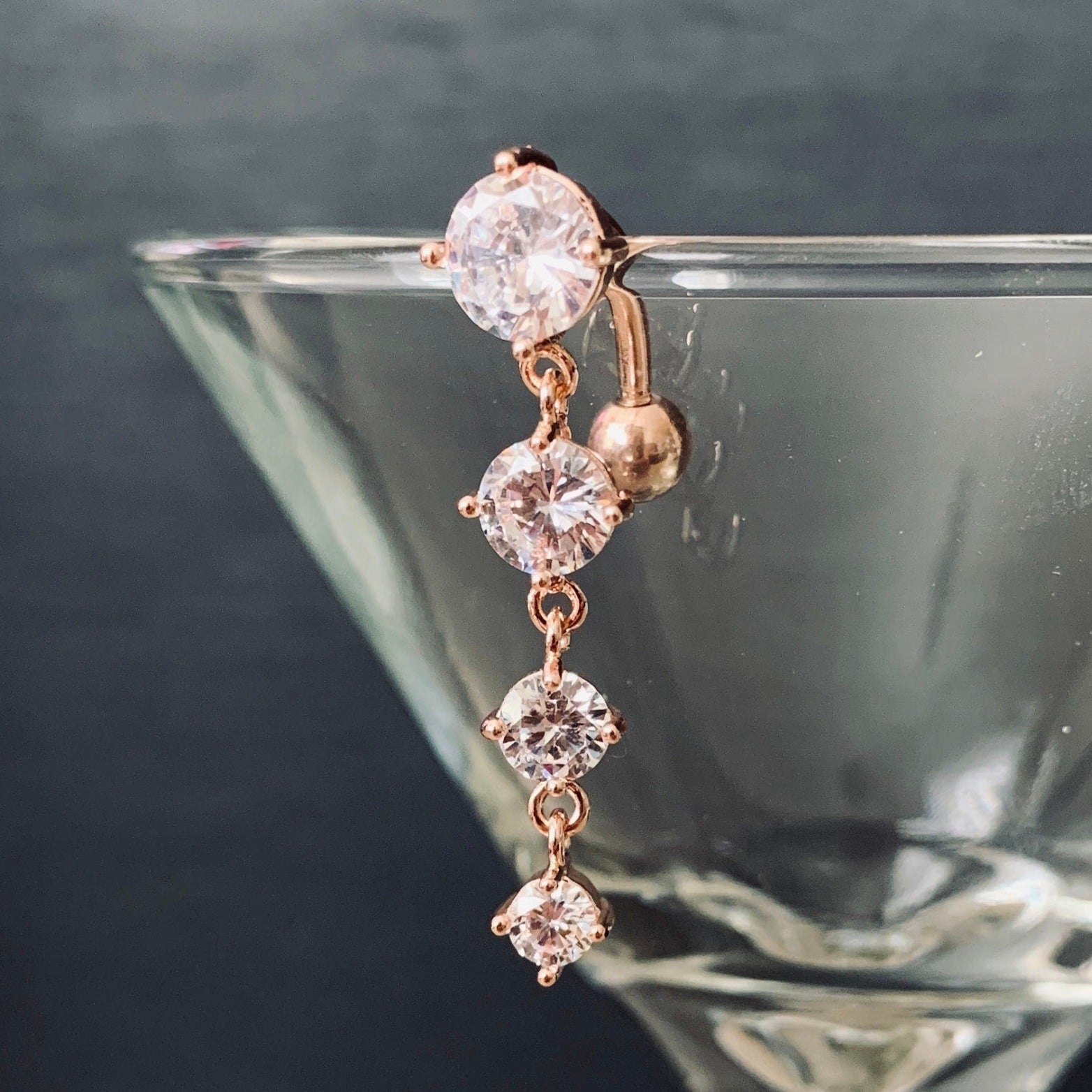 Fioren Crystal Belly Button Ring-Belly Button Rings-Elara Body Jewelry