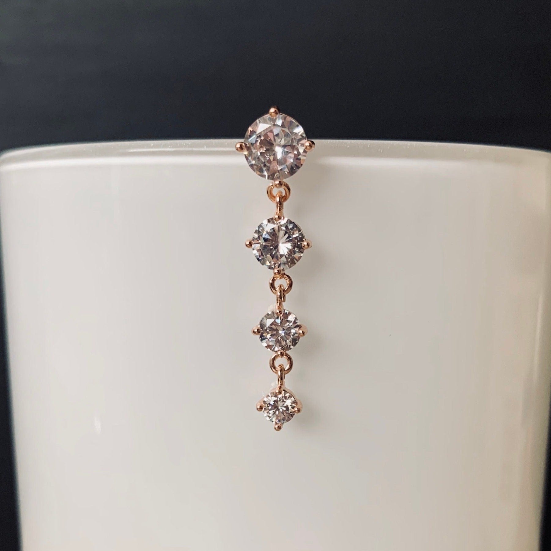 Fioren Crystal Belly Button Ring-Belly Button Rings-Elara Body Jewelry