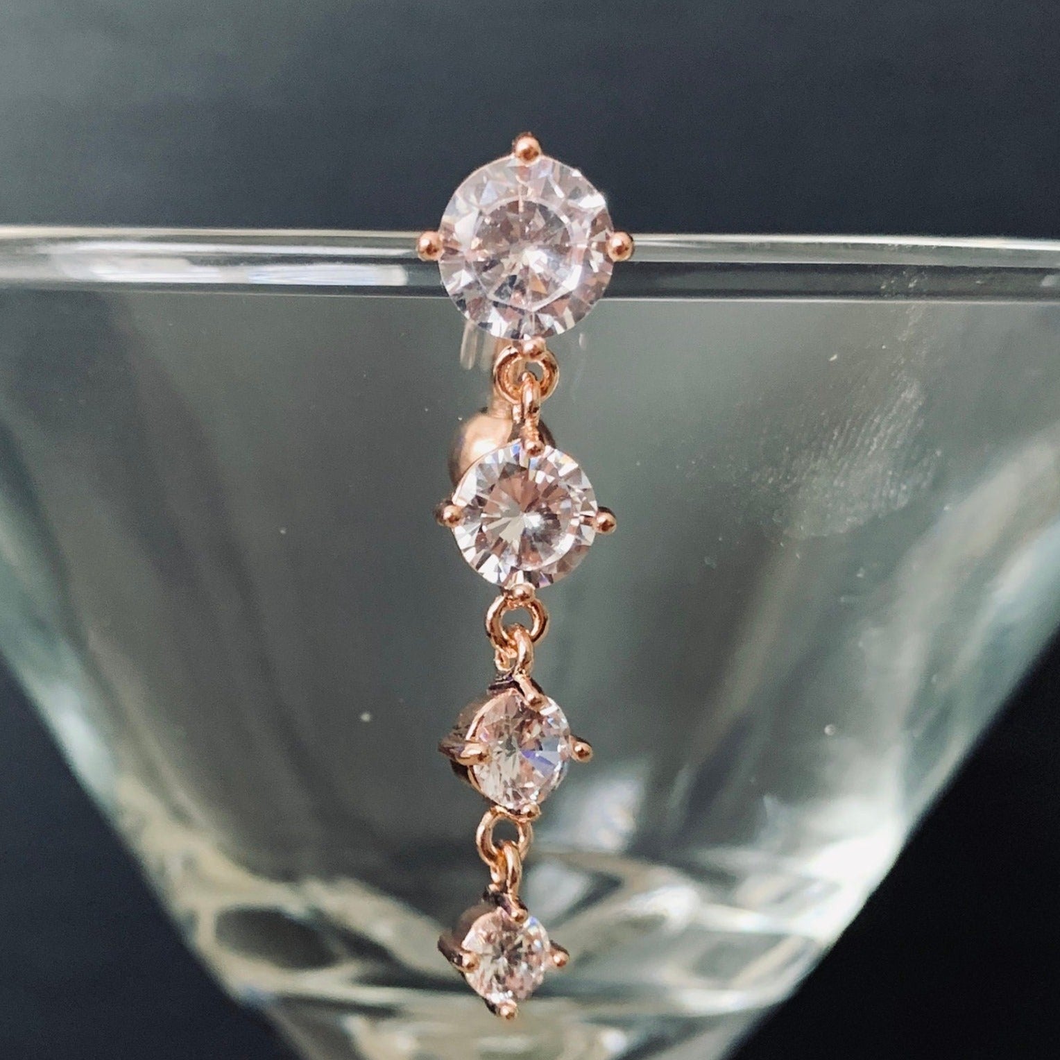 Fioren Crystal Belly Button Ring-Belly Button Rings-Elara Body Jewelry