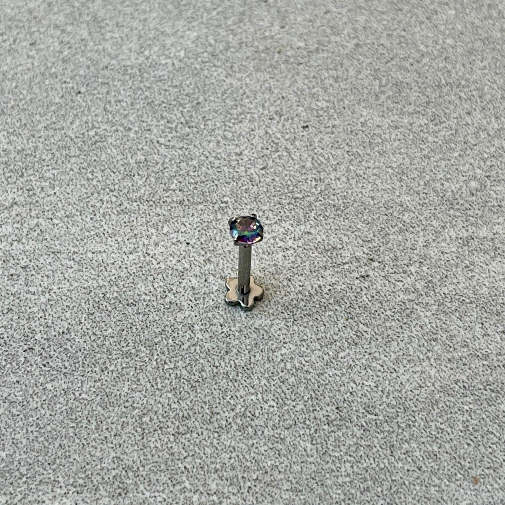 Flat Back Stud Piercing (16G or 18G | 8mm | Titanium | Multiple Color Options)-Cartilage Earring-Elara Body Jewelry