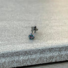 Flat Back Stud Piercing (16G or 18G | 8mm | Titanium | Multiple Color Options)-Cartilage Earring-16G-Silver | Dark Aurora-Elara Body Jewelry