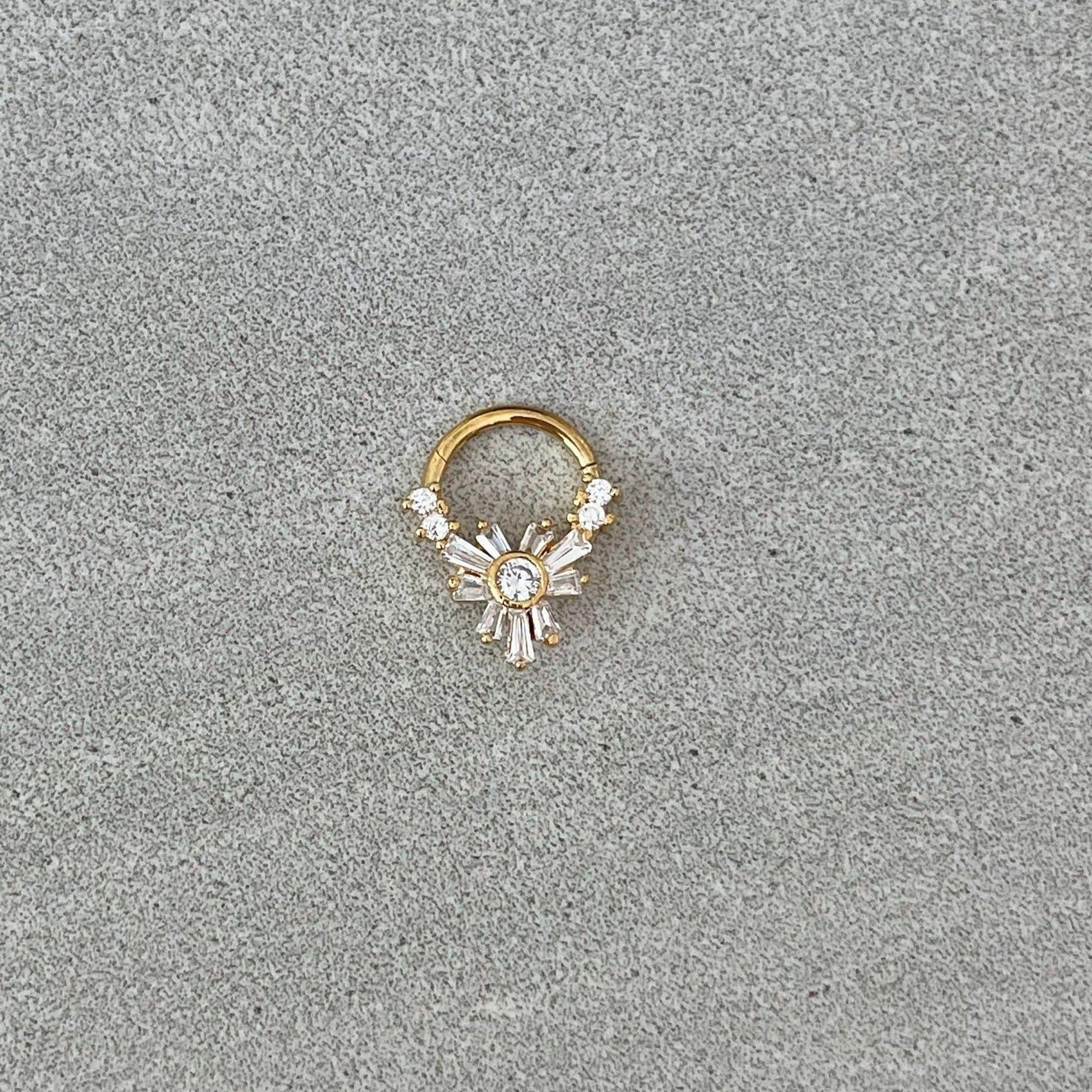 Fleure Lume Septum Ring-Septum Ring-8mm Diameter-Gold-Elara Body Jewelry