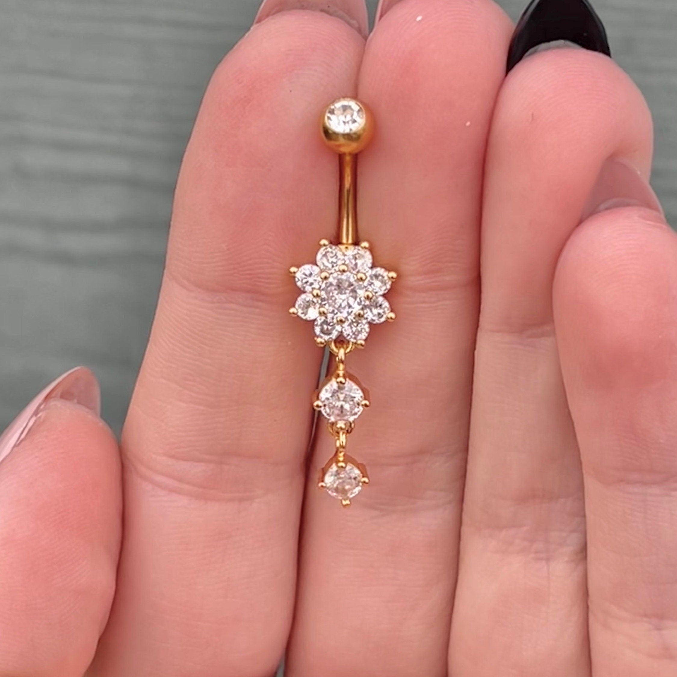 Fleurvale Belly Button Ring-Belly Button Rings-Elara Body Jewelry