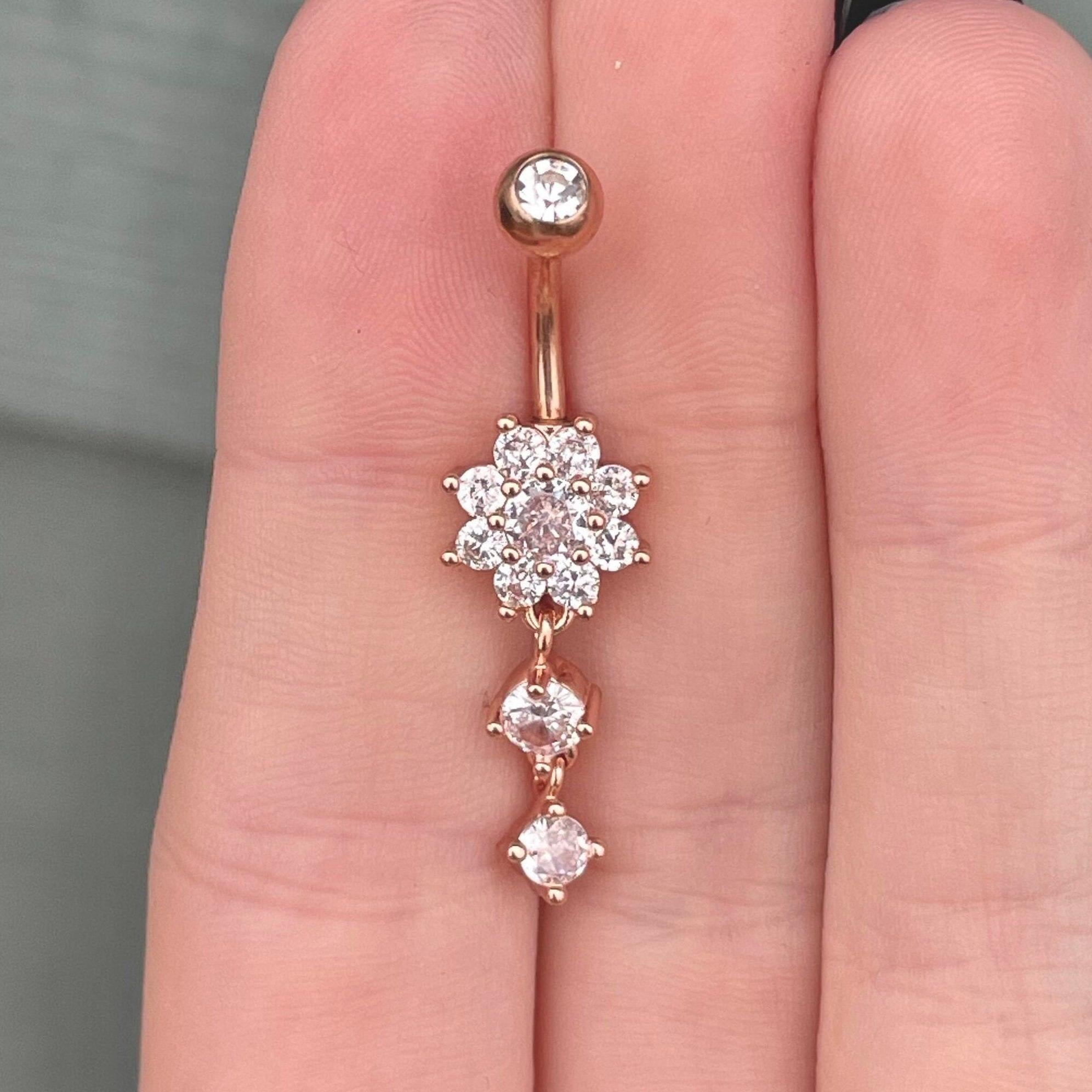 Fleurvale Belly Button Ring-Belly Button Rings-Elara Body Jewelry