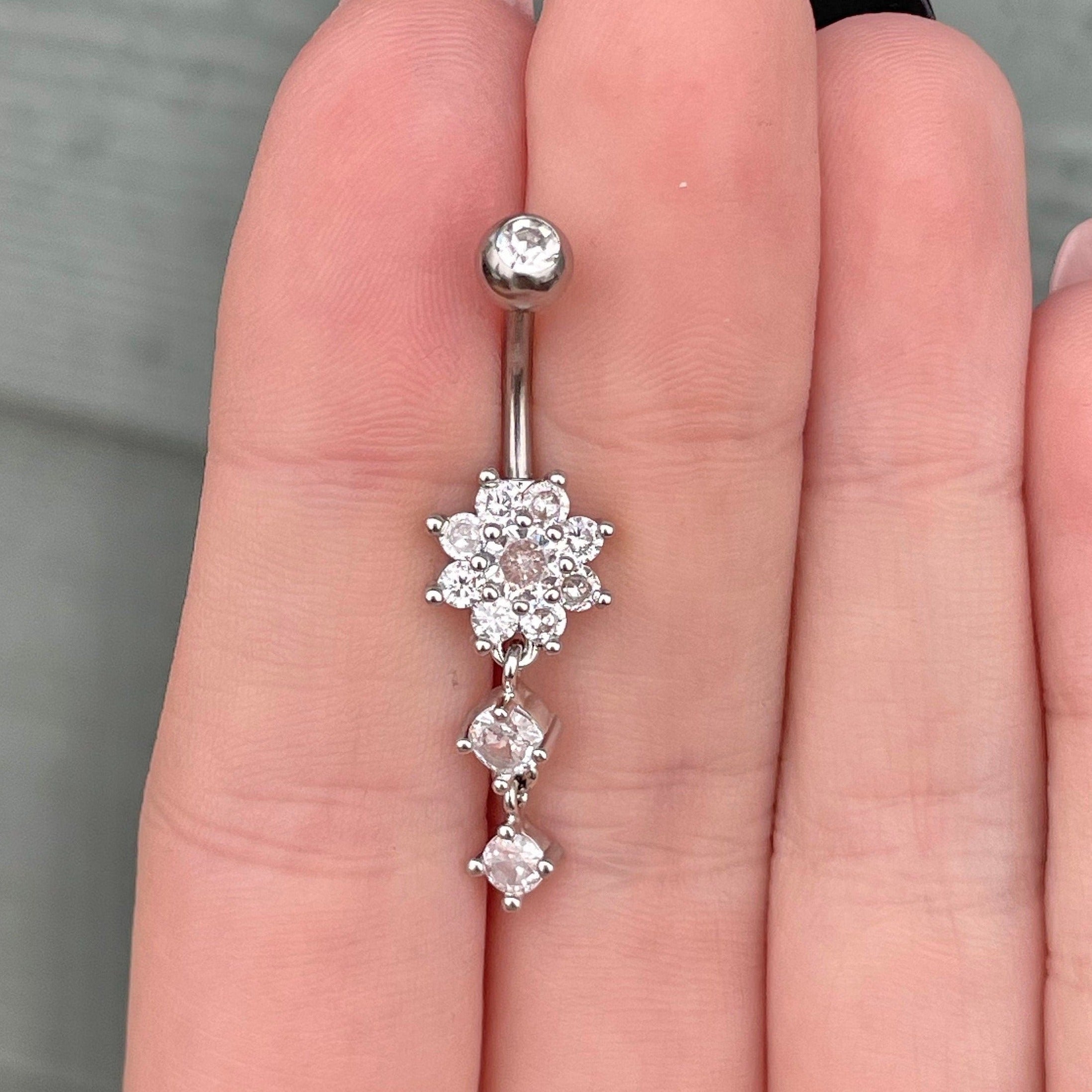 Fleurvale Belly Button Ring-Belly Button Rings-Silver-Elara Body Jewelry