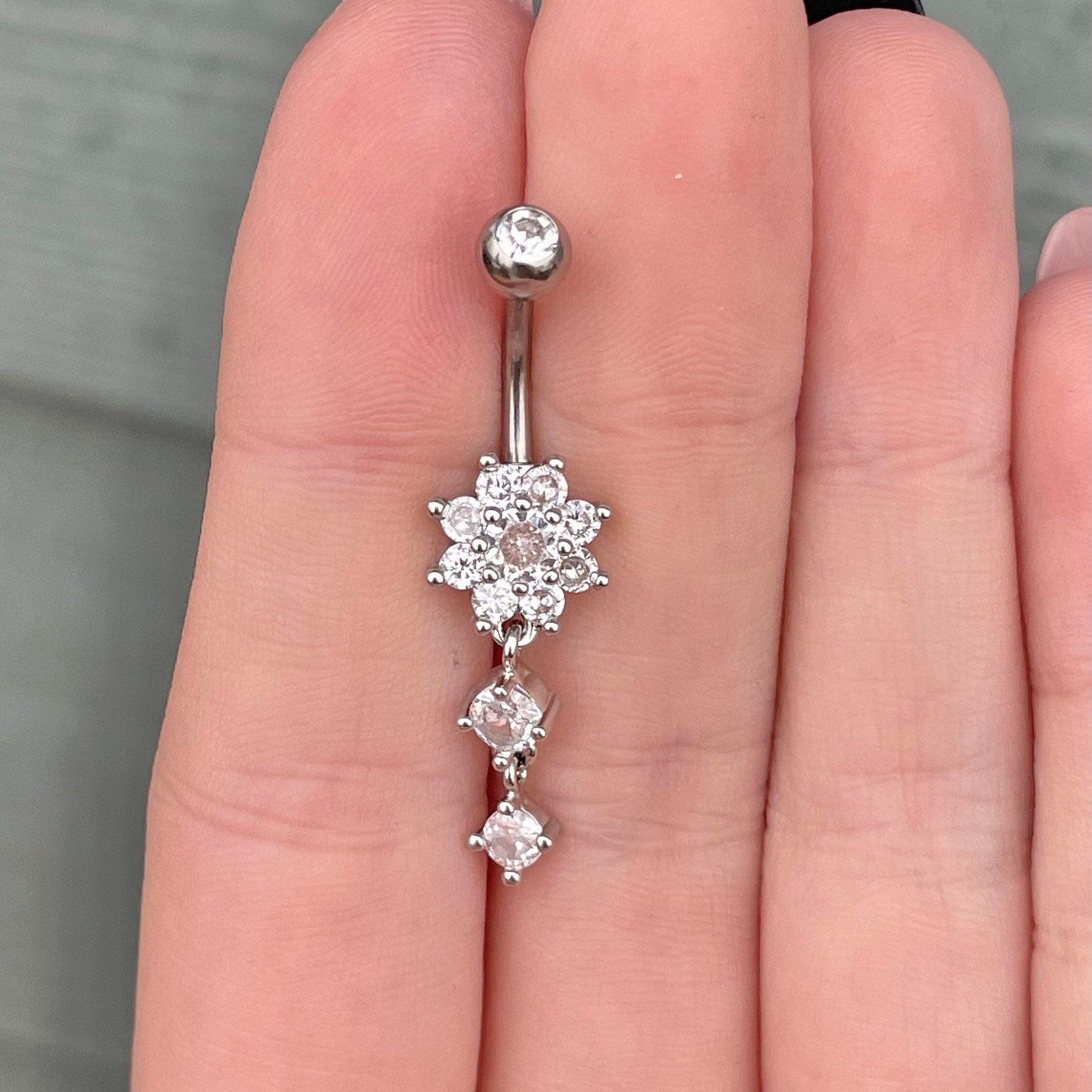 Fleurvale Belly Button Ring-Belly Button Rings-Silver-Elara Body Jewelry