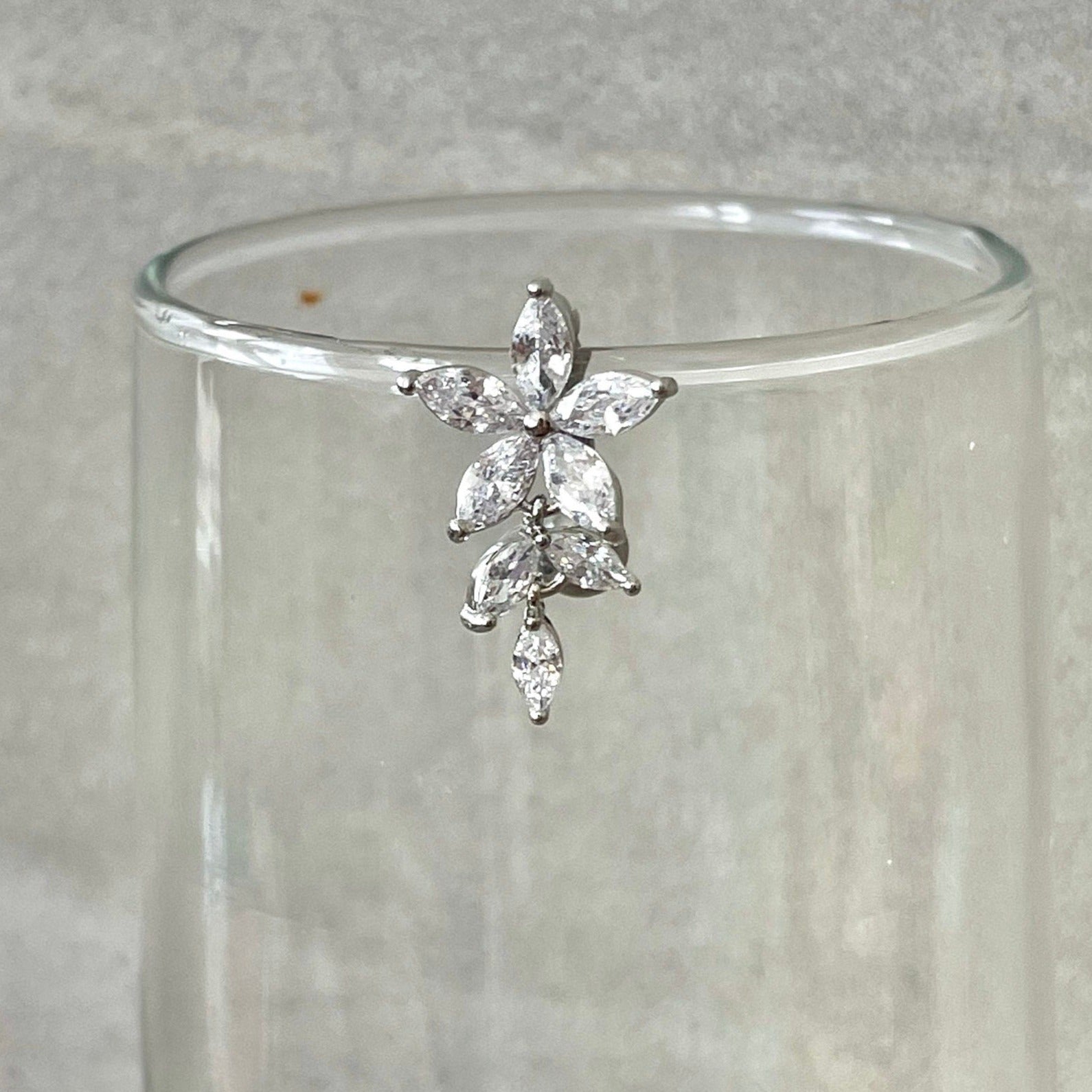 Floreline Belly Button Ring-Belly Button Rings-Elara Body Jewelry