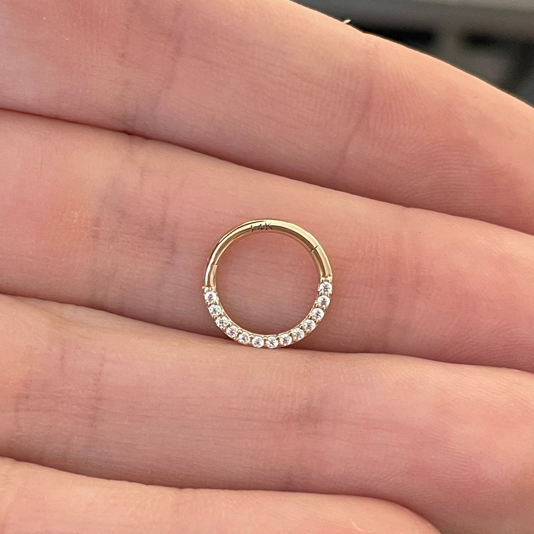 Golden Halo Daith Earring-Daith Earring-Elara Body Jewelry