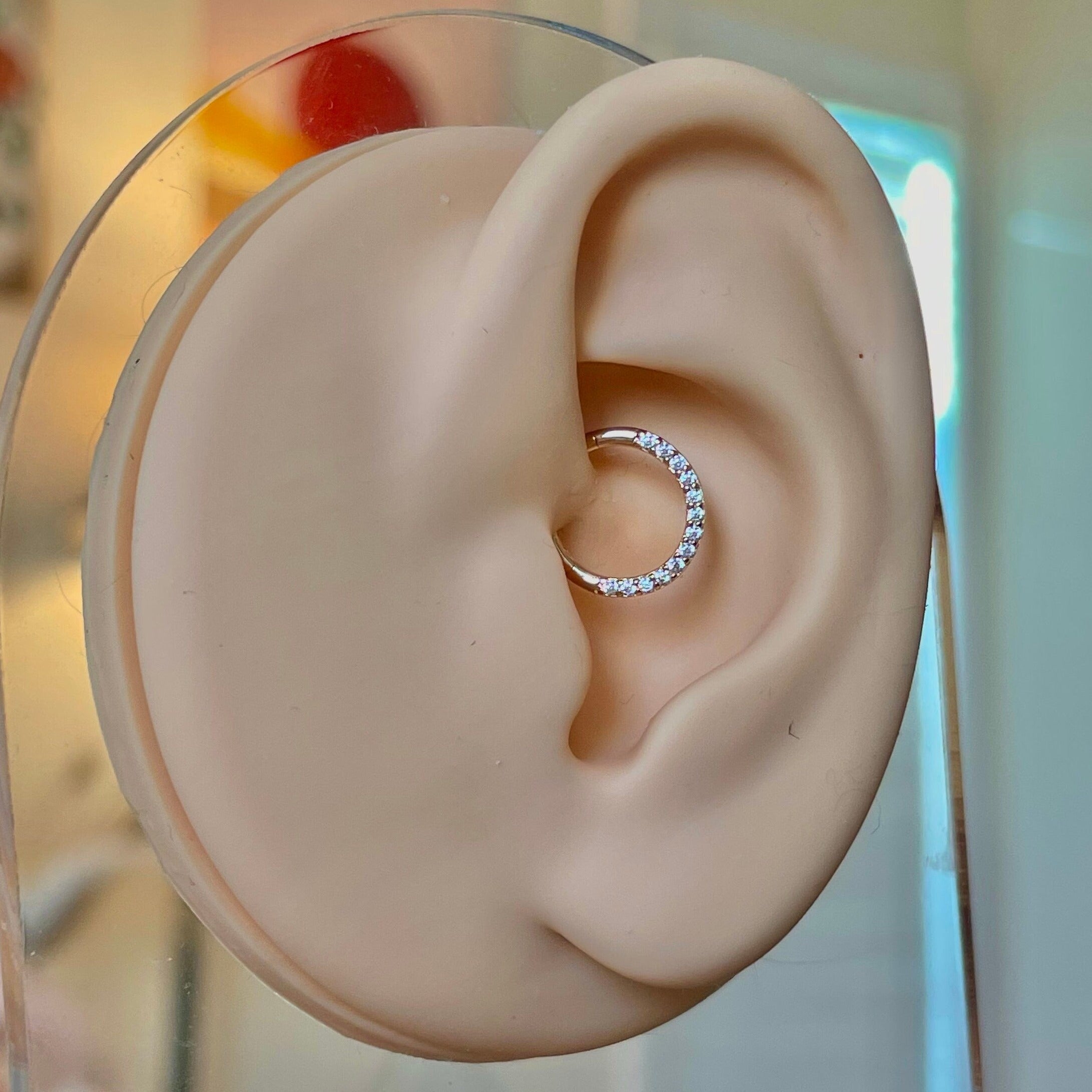 Golden Halo Daith Earring-Daith Earring-Elara Body Jewelry