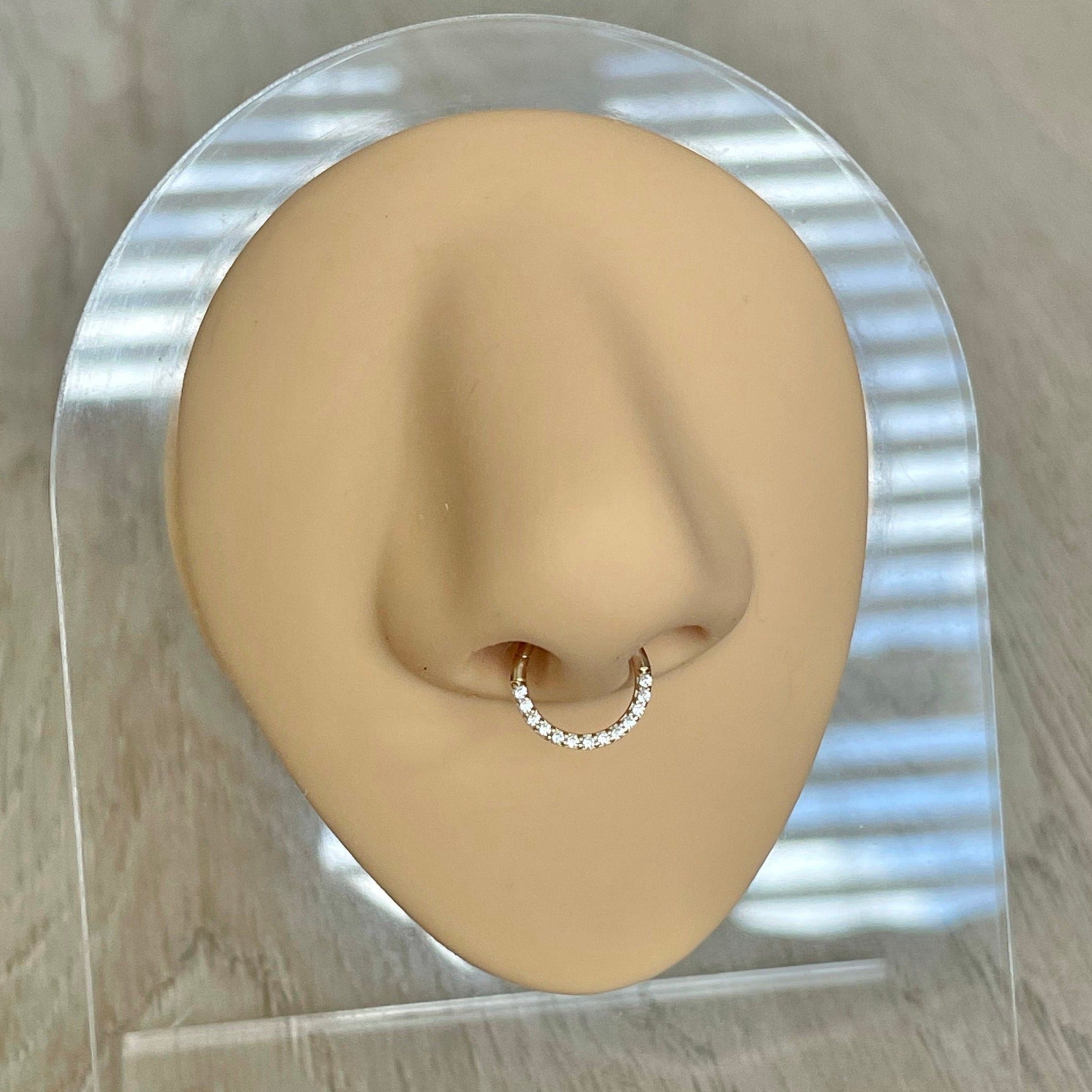 Golden Halo Septum Ring-Septum Ring-Elara Body Jewelry