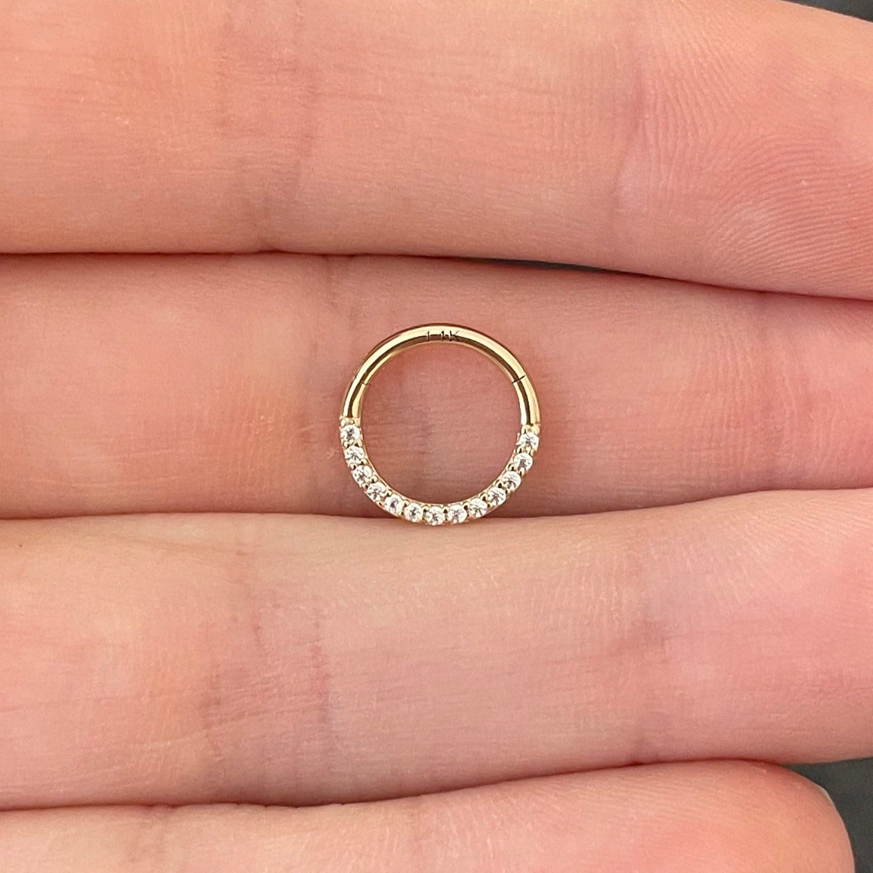 Golden Halo Septum Ring-Septum Ring-Elara Body Jewelry