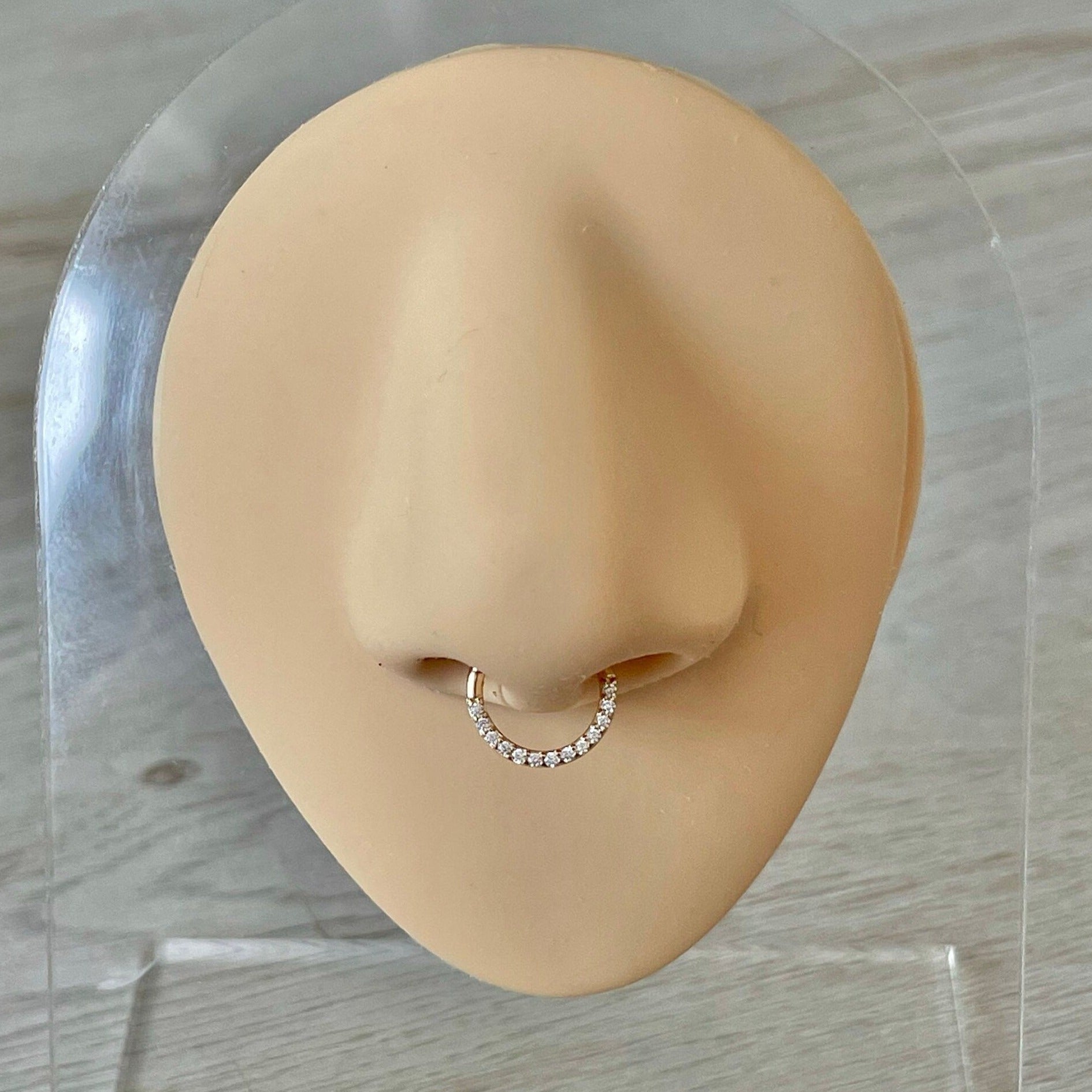 Golden Halo Septum Ring-Septum Ring-Elara Body Jewelry