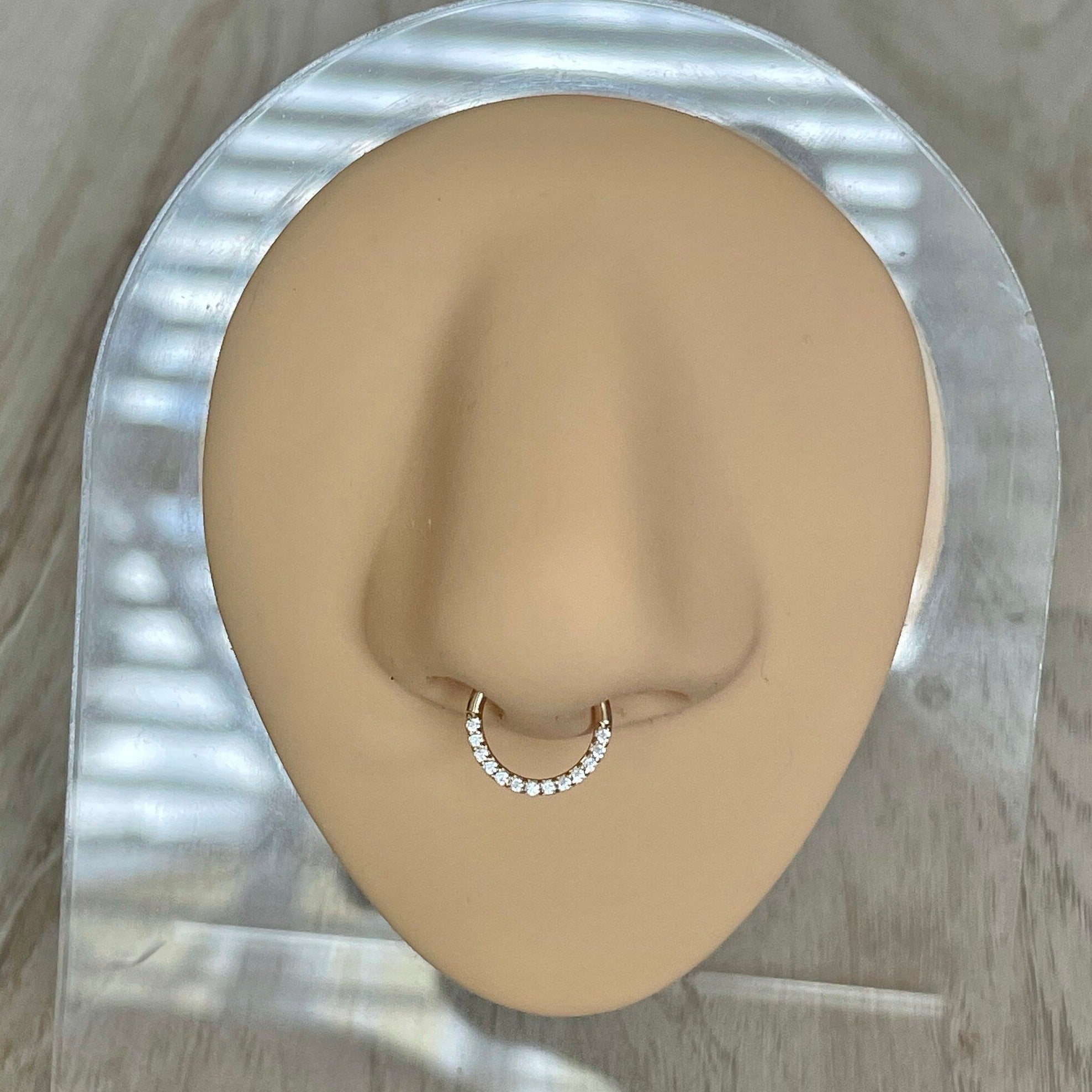 Golden Halo Septum Ring-Septum Ring-Elara Body Jewelry