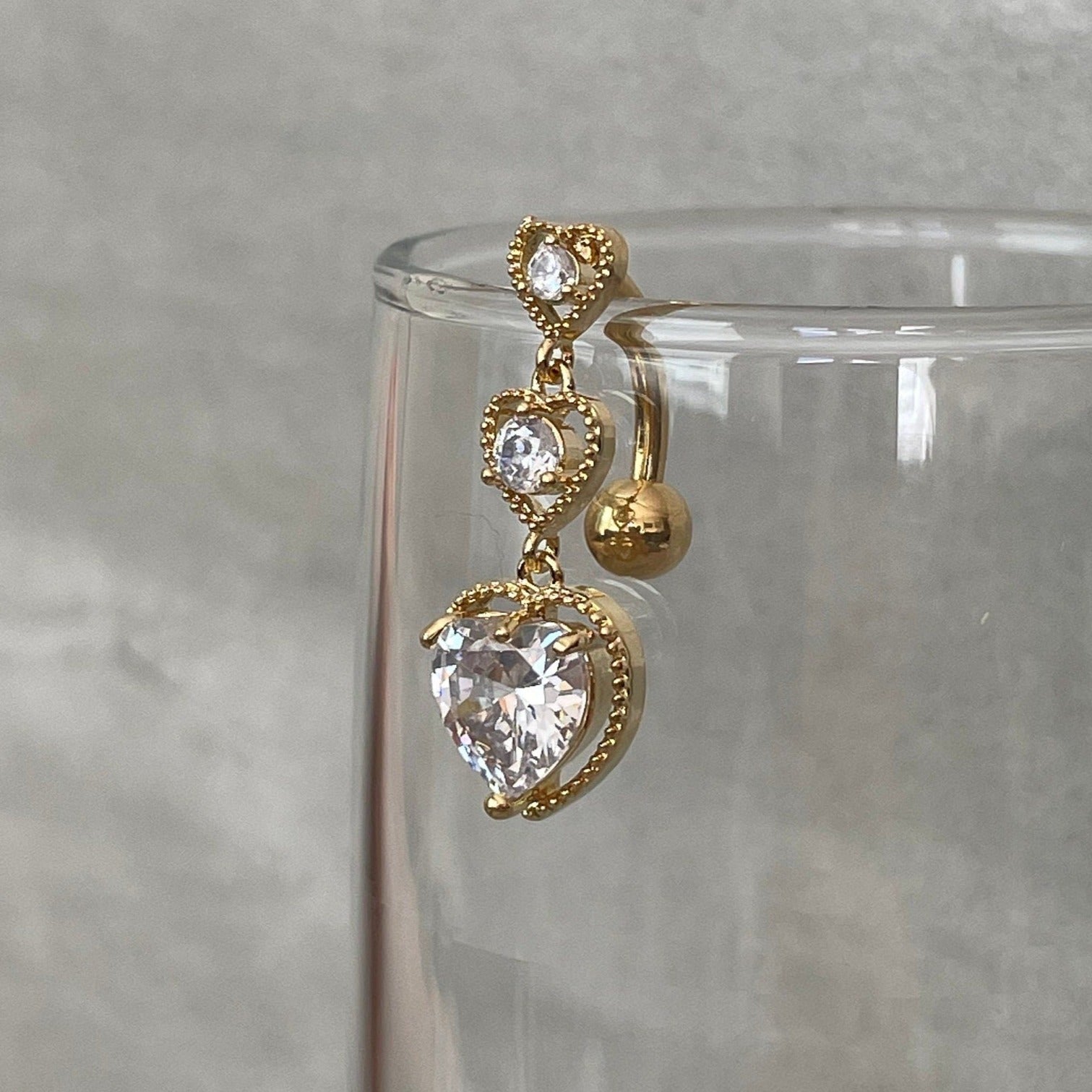 Heart Elise Belly Button Ring-Belly Button Rings-Elara Body Jewelry