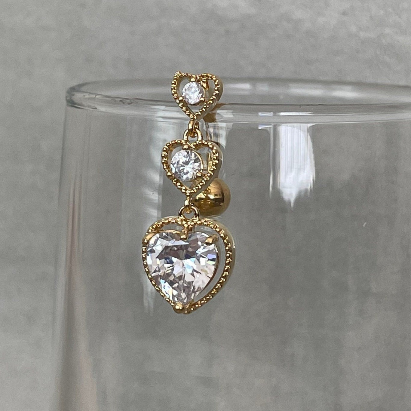 Heart Elise Belly Button Ring-Belly Button Rings-Elara Body Jewelry