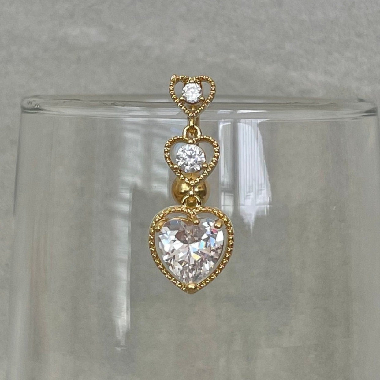 Heart Elise Belly Button Ring-Belly Button Rings-Elara Body Jewelry