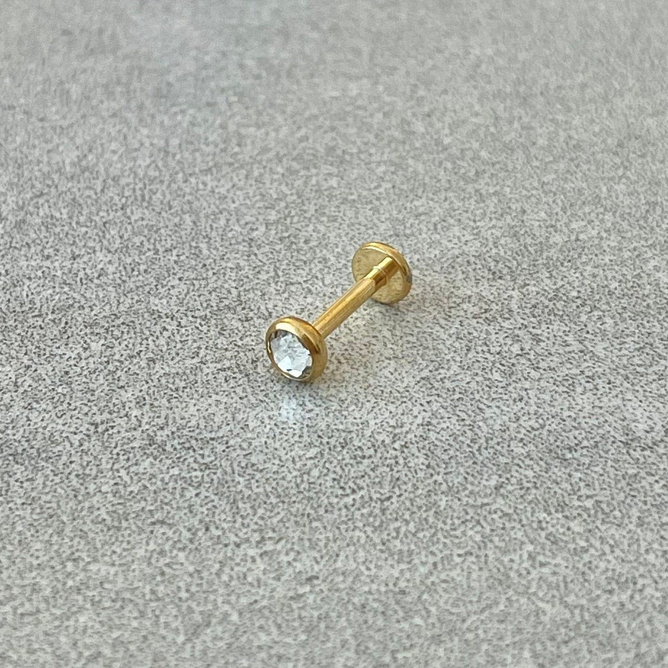 Helix/Conch Cartilage Flat-Back Stud (16G | 8mm | Titanium | Silver or Gold)-Cartilage Earring-Elara Body Jewelry