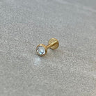 Helix/Conch Cartilage Flat-Back Stud (16G | 8mm | Titanium | Silver or Gold)-Cartilage Earring-Elara Body Jewelry