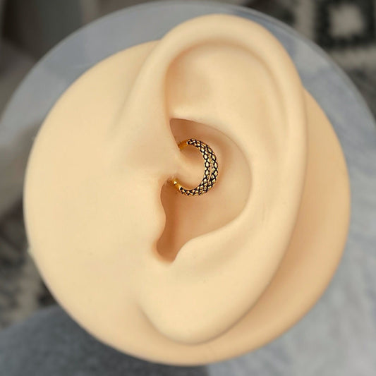 Double Hoop Daith Earring (16G | 8mm or 10mm | Surgical Steel | Silver or Gold)