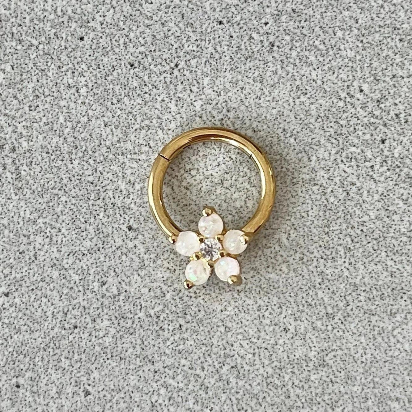 Iselda Bloom Daith Earring-Daith Earring-Gold-Elara Body Jewelry