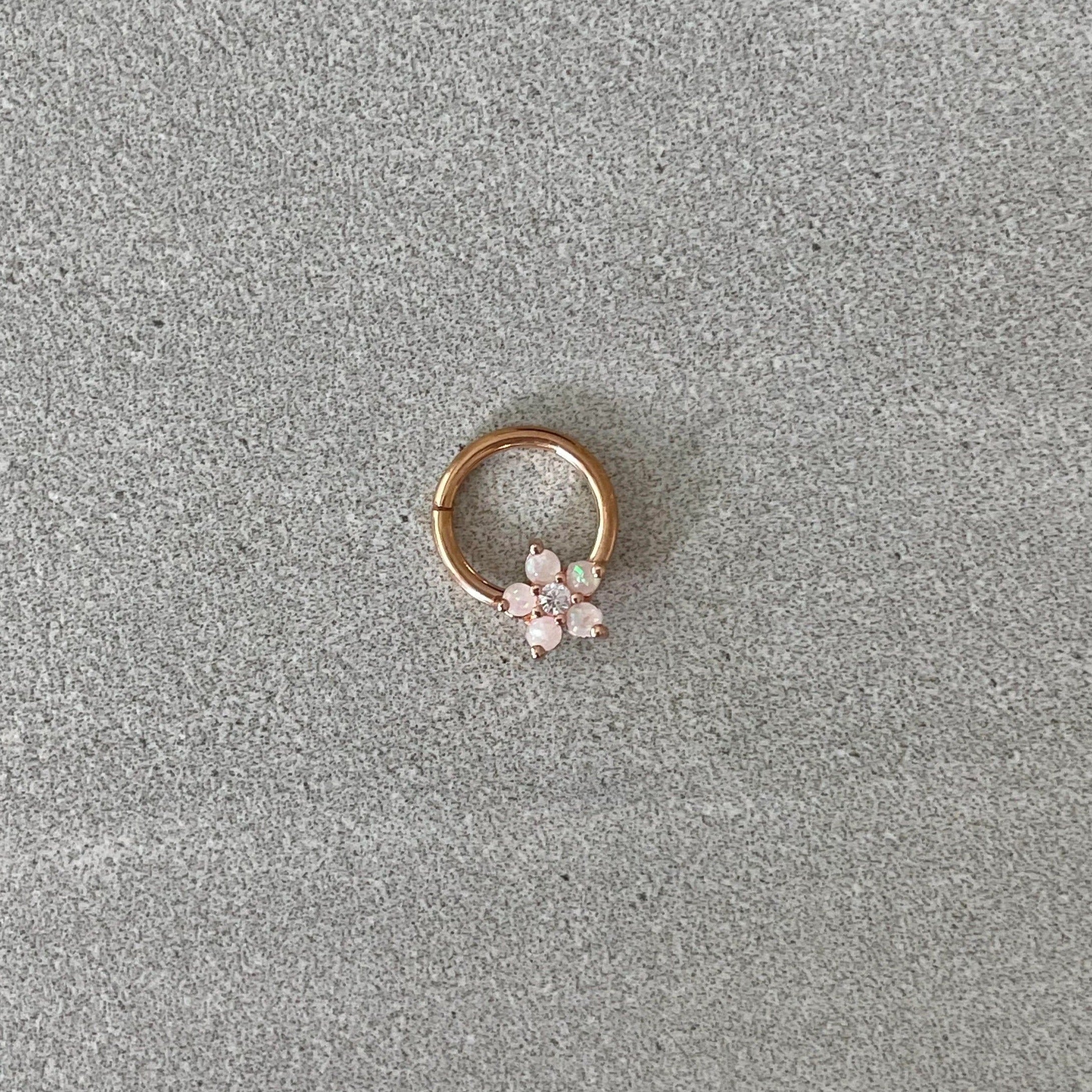 Iselda Bloom Daith Earring-Daith Earring-Rose gold-Elara Body Jewelry