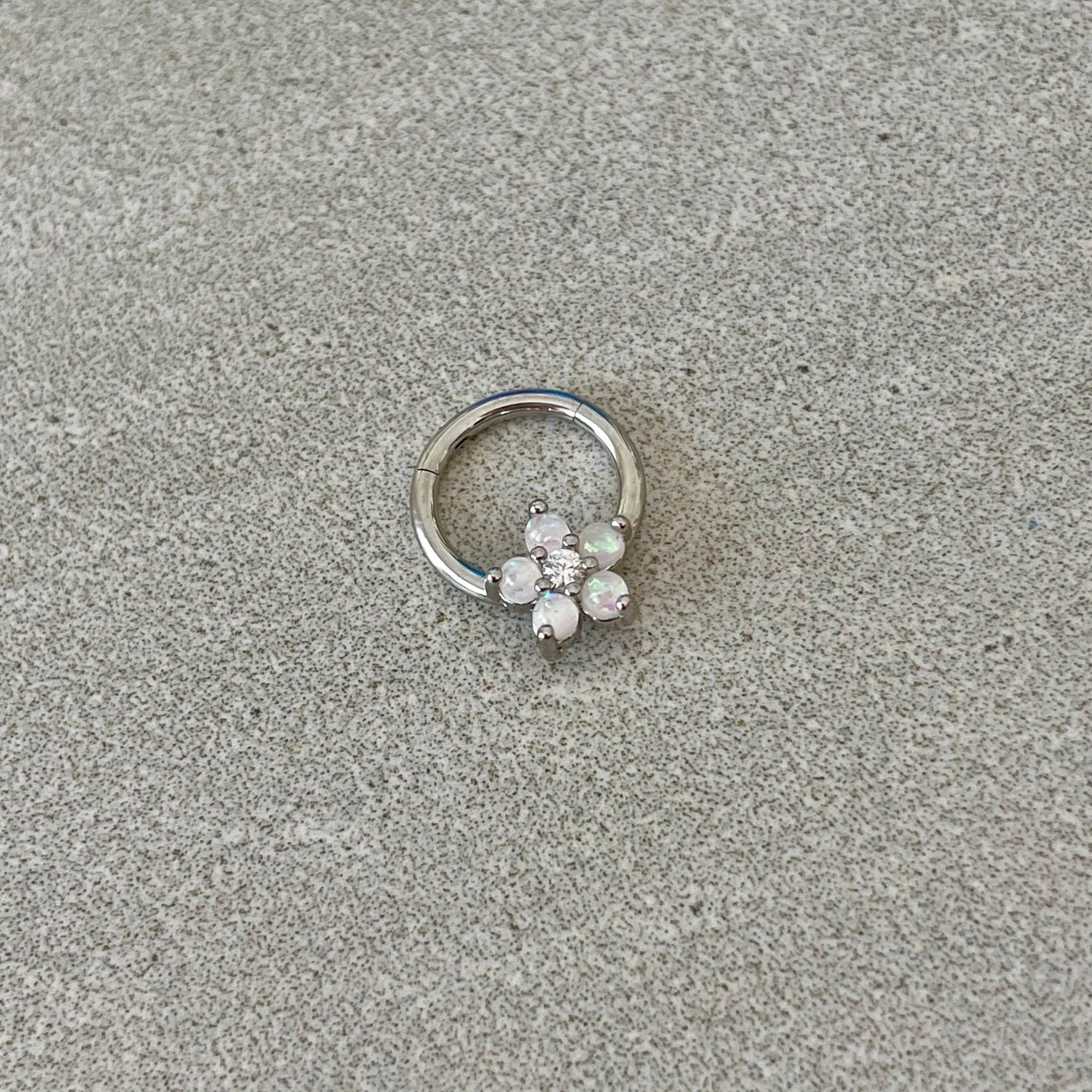 Iselda Bloom Daith Earring-Daith Earring-Silver-Elara Body Jewelry