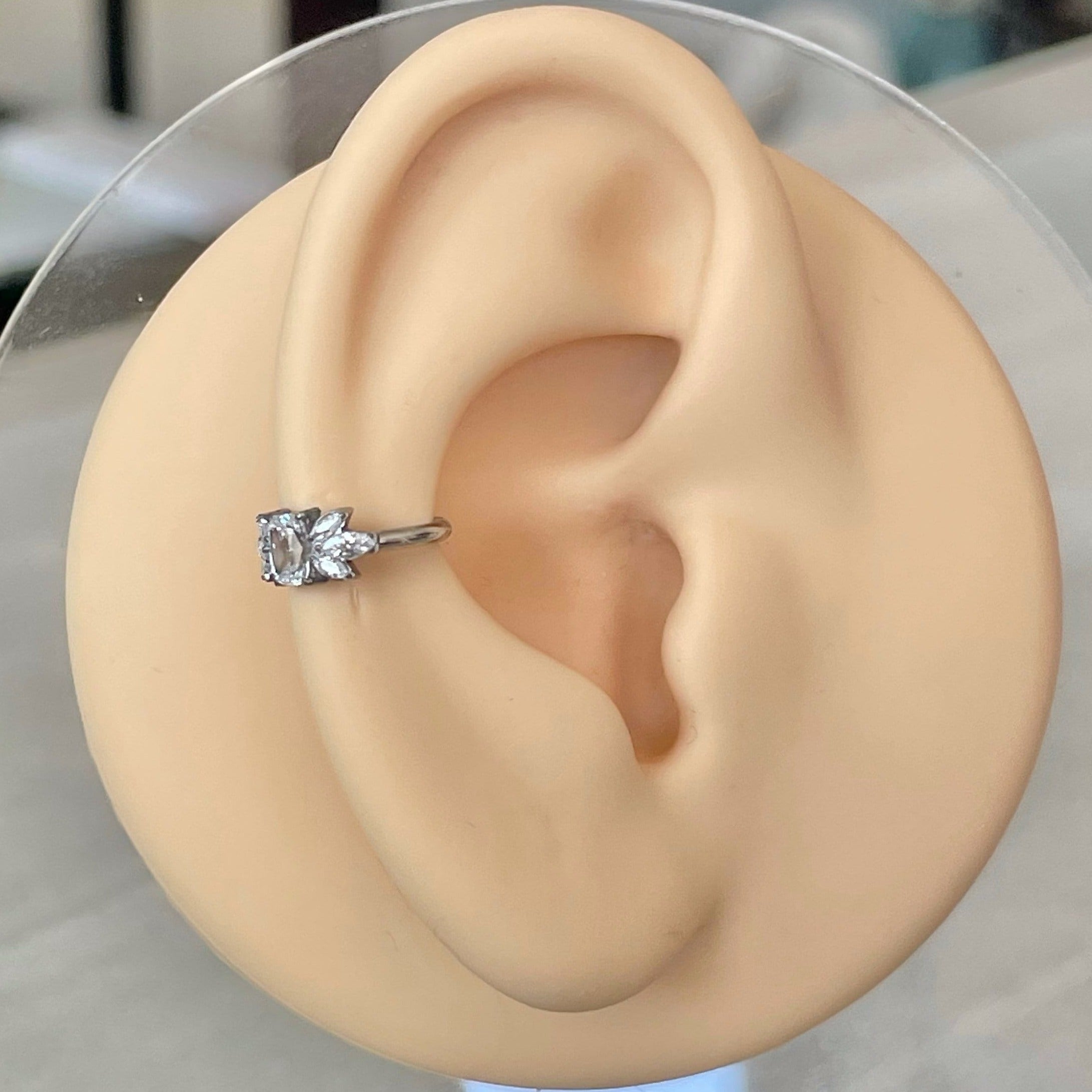 Isolde’s Glow Conch Earring-Segmented Hoop Clicker-Elara Body Jewelry