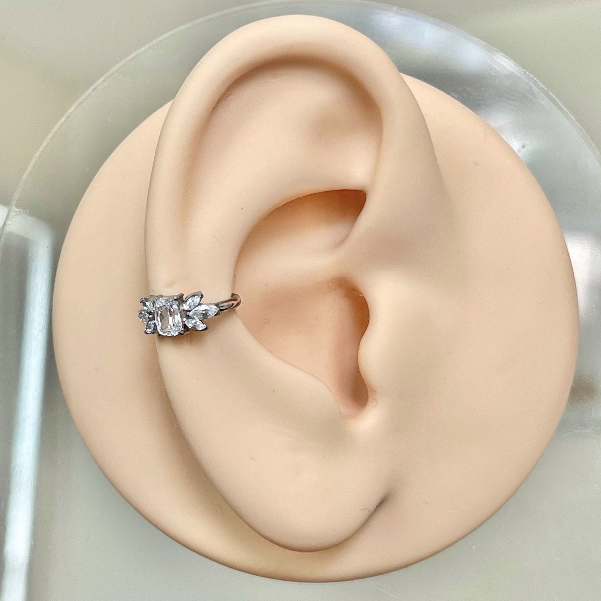 Isolde’s Glow Conch Earring-Segmented Hoop Clicker-Elara Body Jewelry