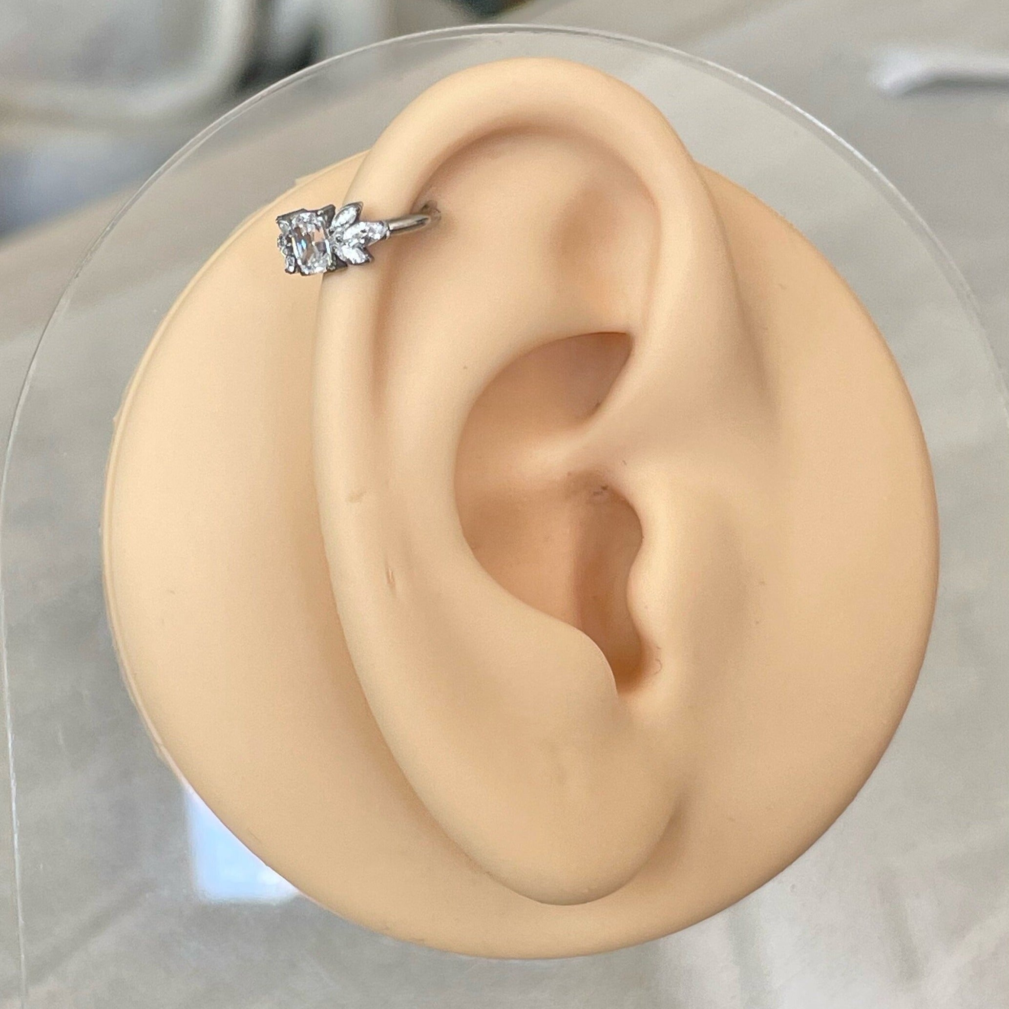 Isolde’s Glow Helix Earring-Segmented Hoop Clicker-Elara Body Jewelry