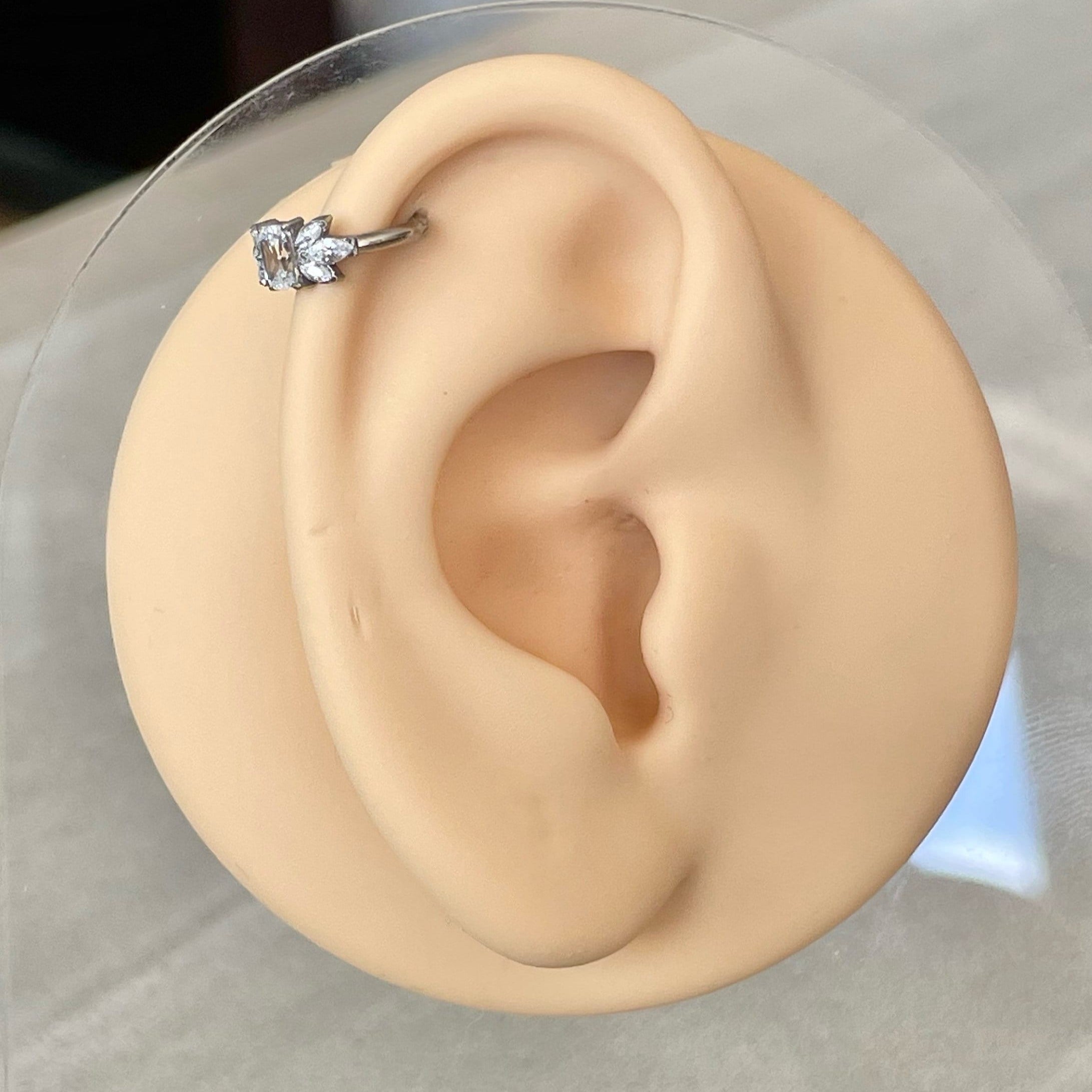 Isolde’s Glow Helix Earring-Segmented Hoop Clicker-Elara Body Jewelry