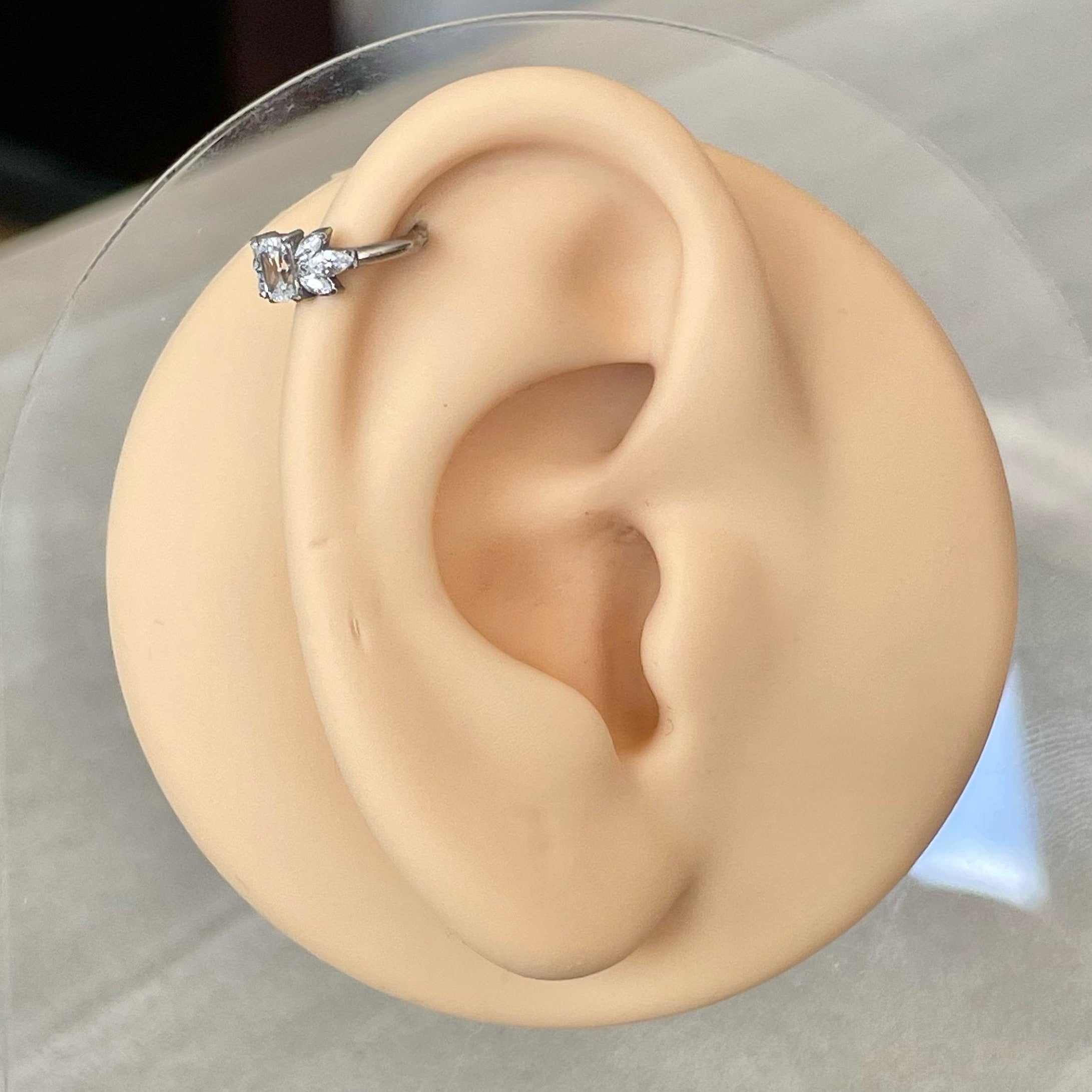 Isolde’s Glow Helix Earring-Segmented Hoop Clicker-Elara Body Jewelry