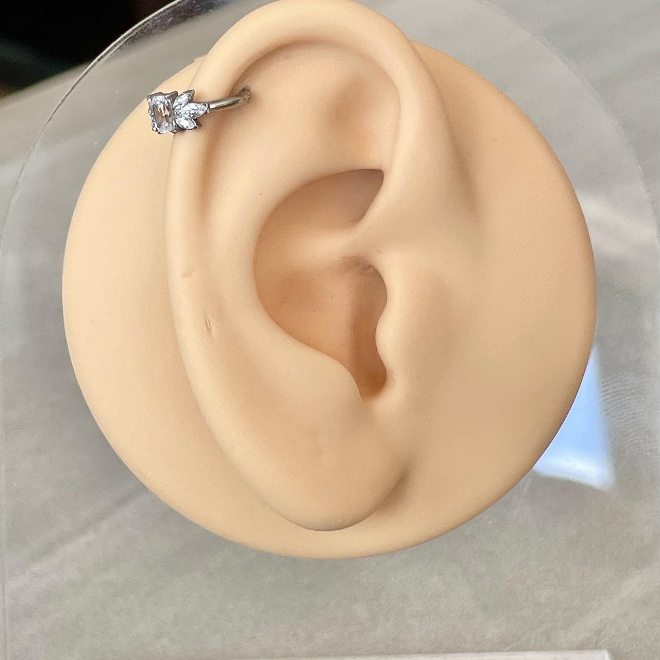 Isolde’s Glow Helix Earring-Segmented Hoop Clicker-Elara Body Jewelry