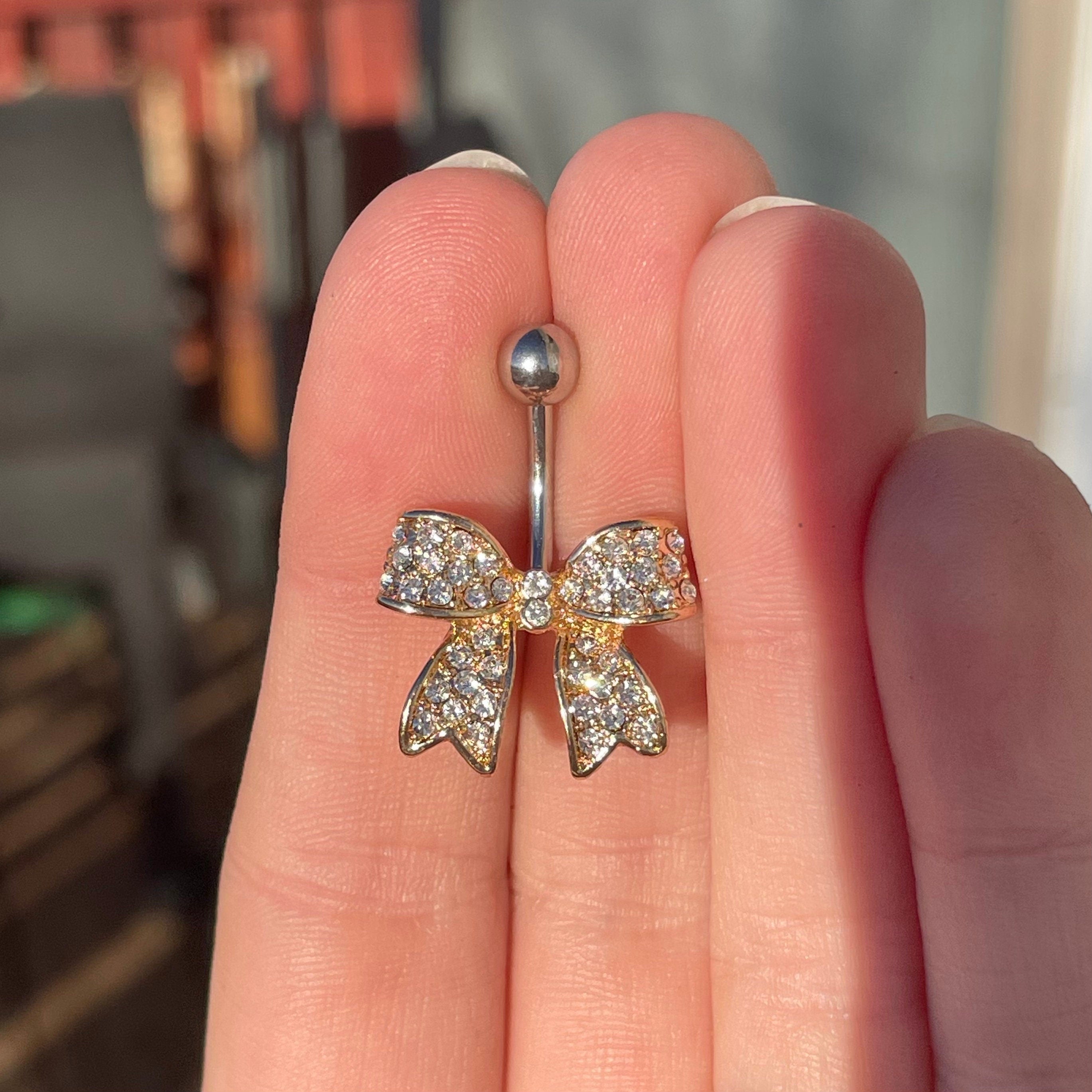 La Lumiere Ribbon Belly Button Ring-Belly Button Rings-Elara Body Jewelry