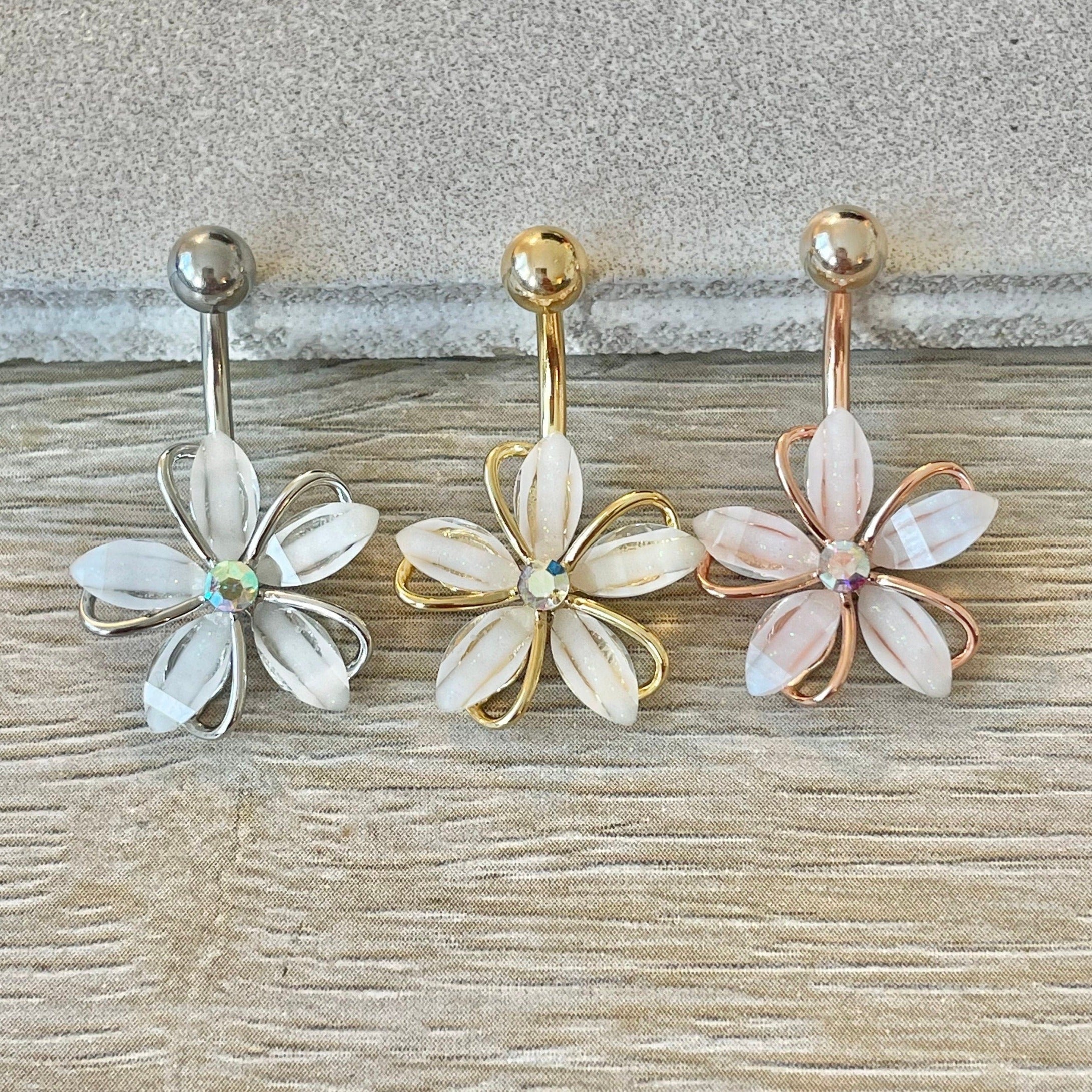 Leilani Bloom Belly Button Ring-Belly Button Rings-Gold-Elara Body Jewelry